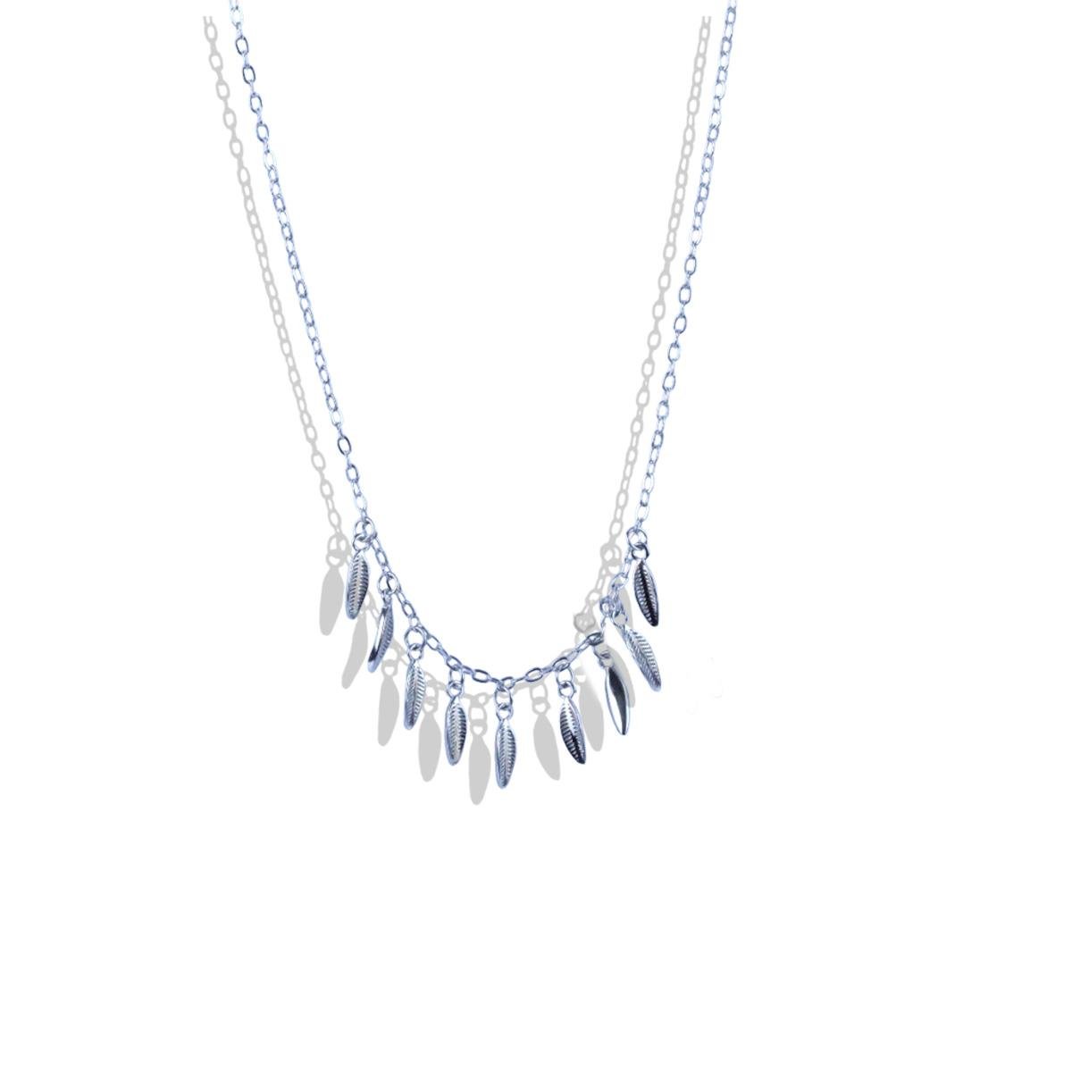 Yaprak Sallantılı Gümüş Kolye