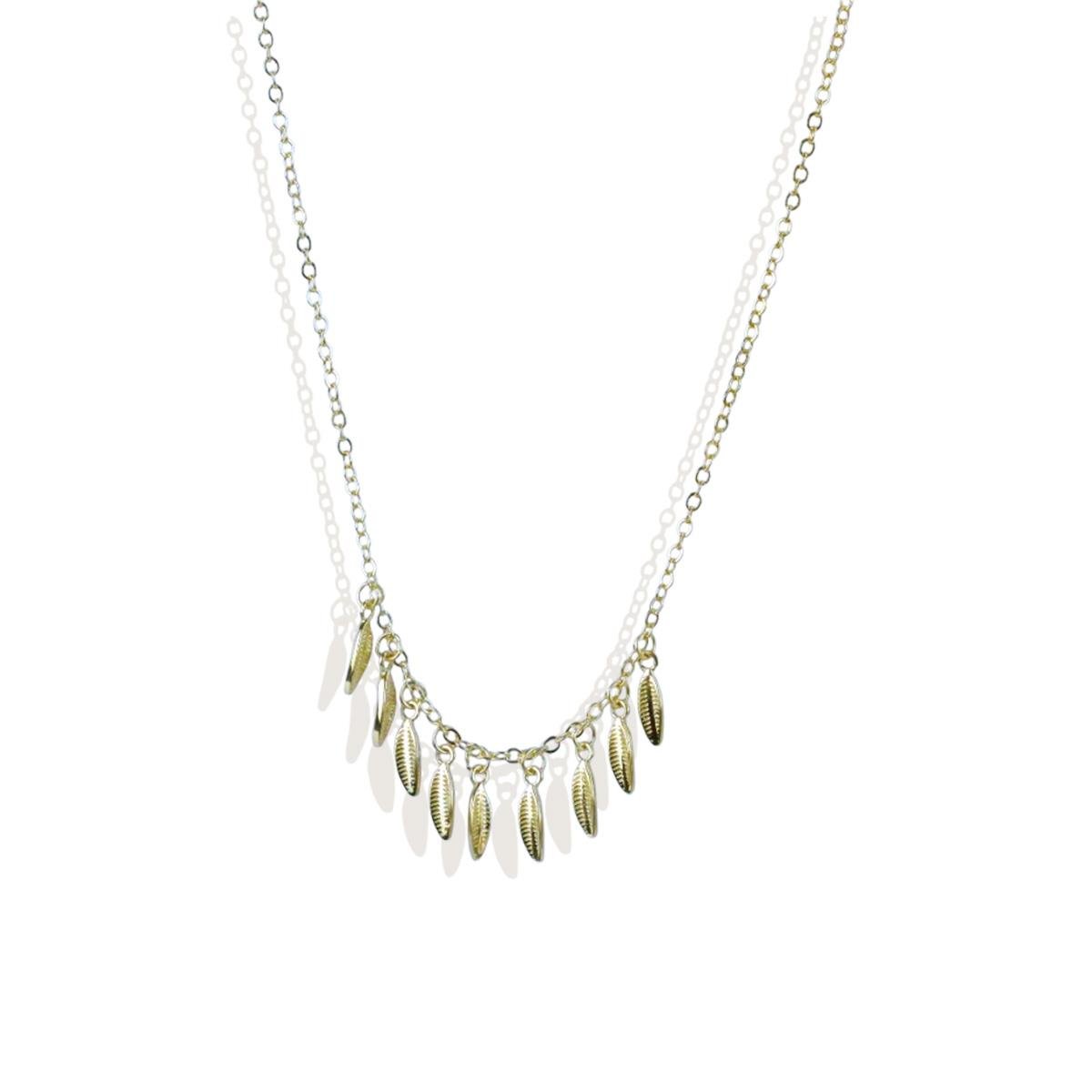 Yaprak Sallantılı Gümüş Kolye