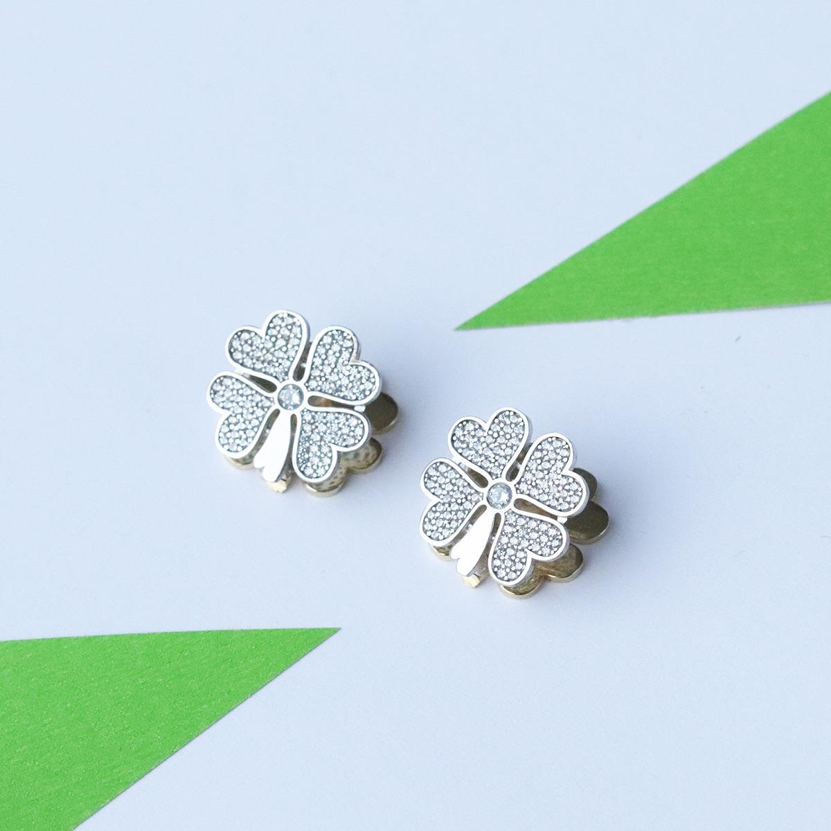 Yeşil Yonca Harikası Gümüş Küpe