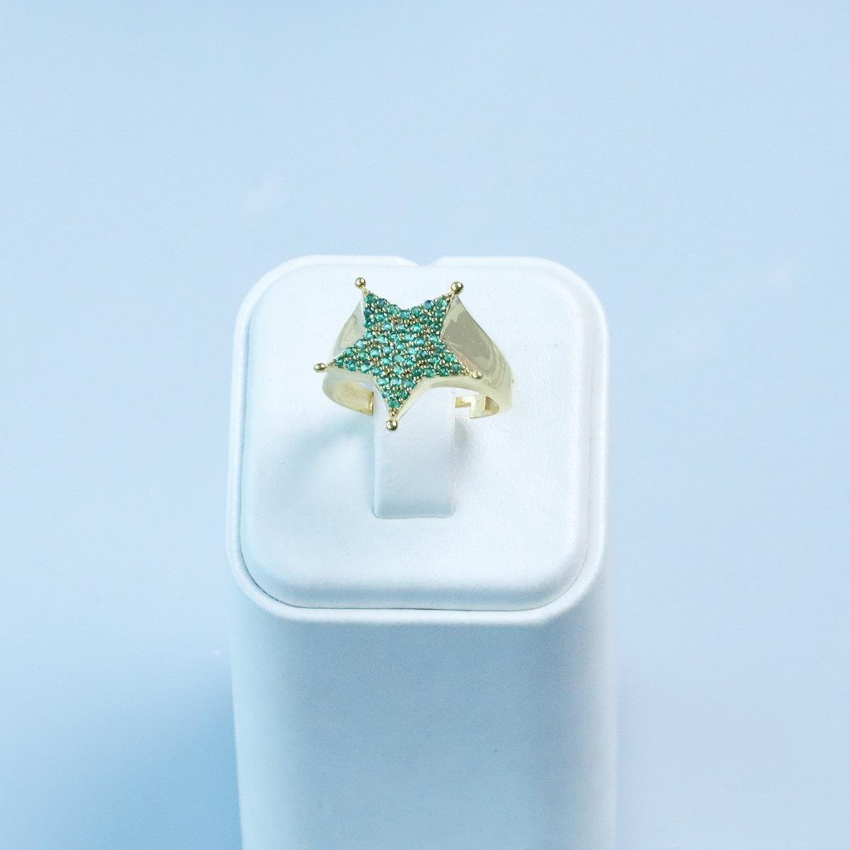 Yıldız Gold Kaplama Ayarlanabilir Gümüş Yüzük