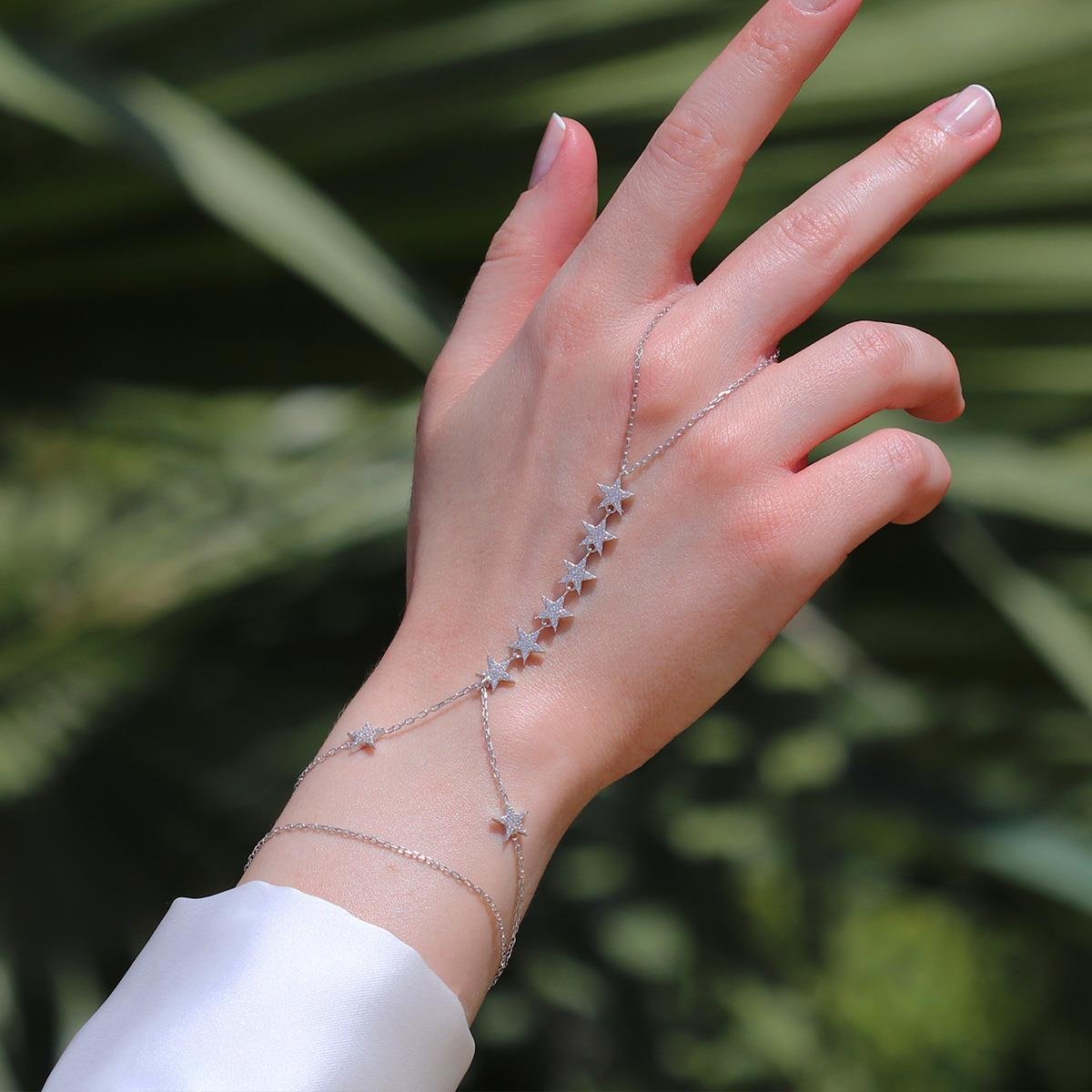 Yıldız Sıralı Taşlı Gümüş Şahmeran