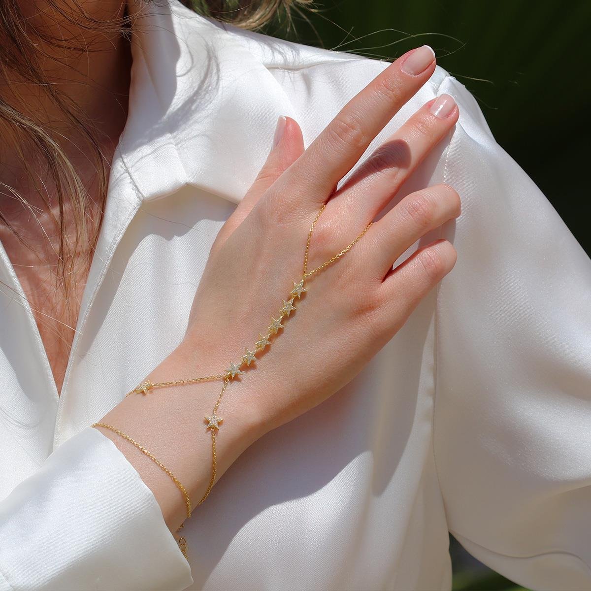 Yıldız Sıralı Taşlı Gümüş Şahmeran