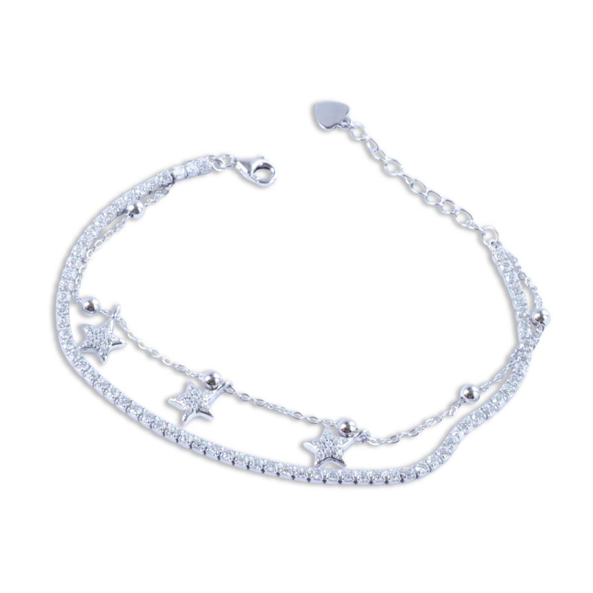 Yıldızlı Su Yolu Gümüş Bileklik