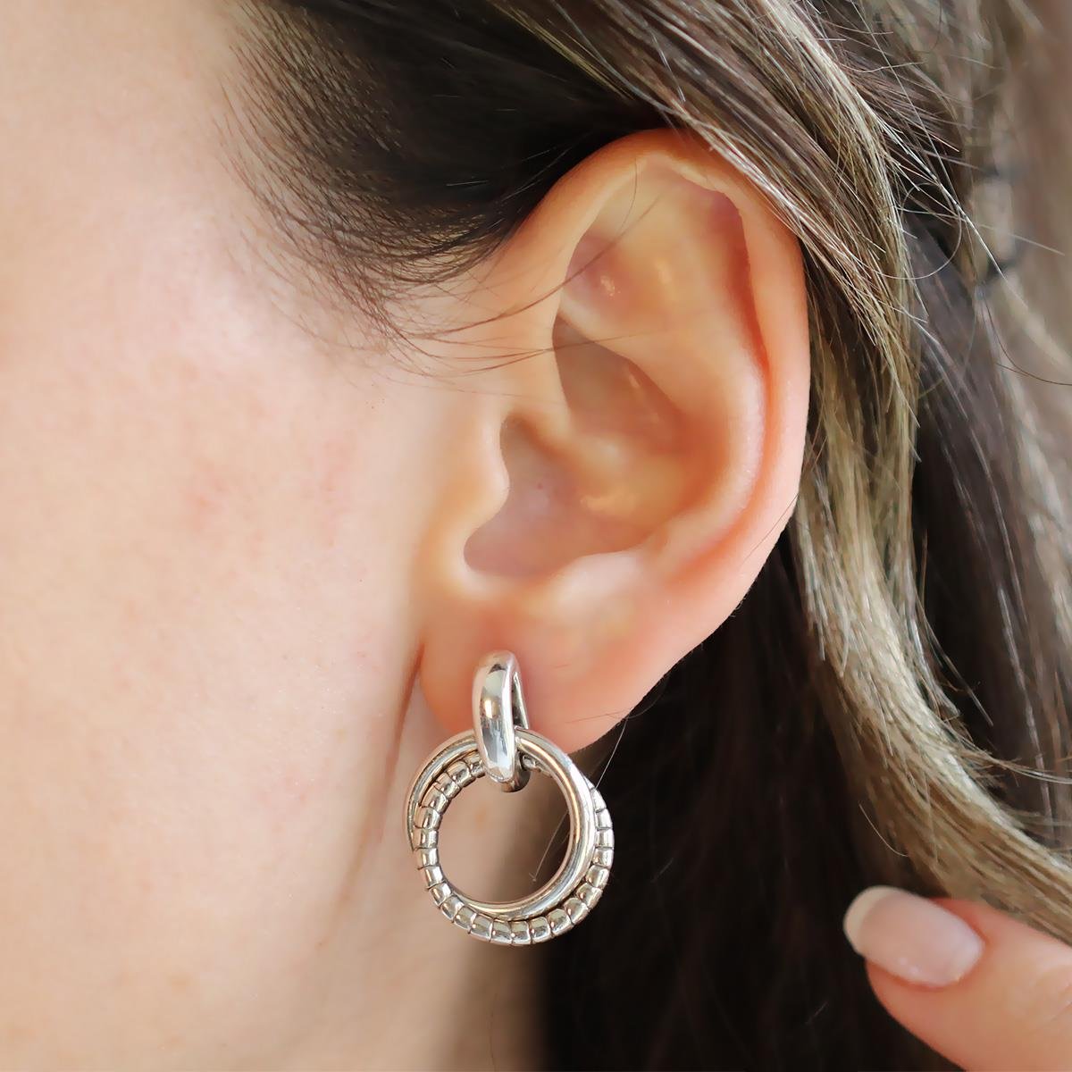 Yuvarlak Gümüş Küpe