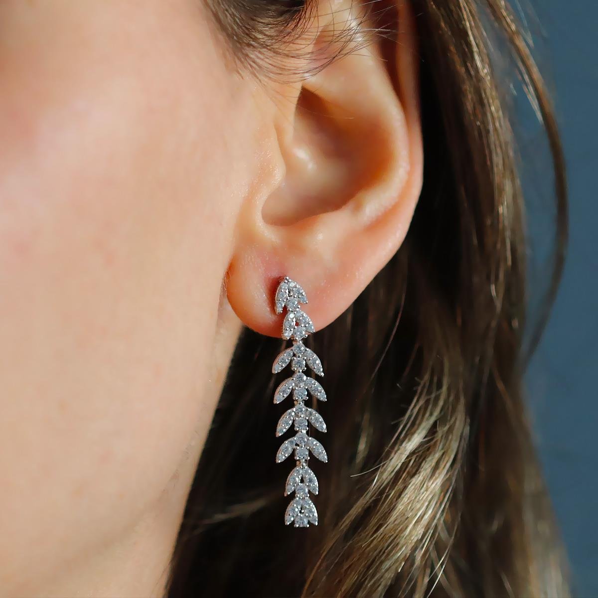 Zirkon Taşlı Başak Modeli Gümüş Set