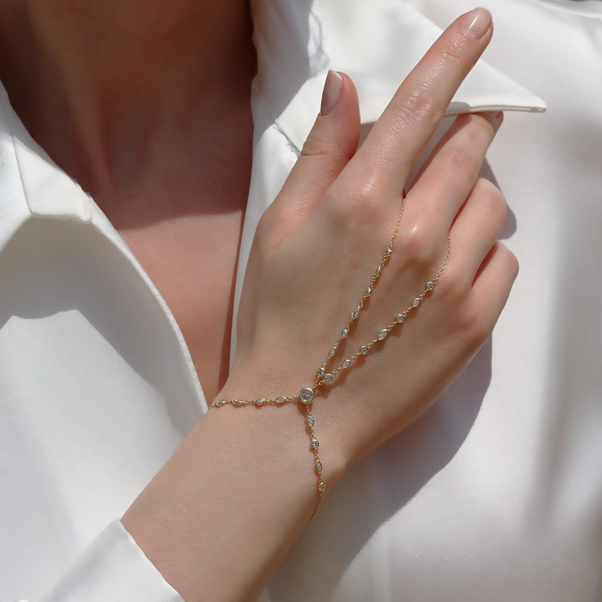 Zirkon Taşlı Gold Gümüş Şahmeran