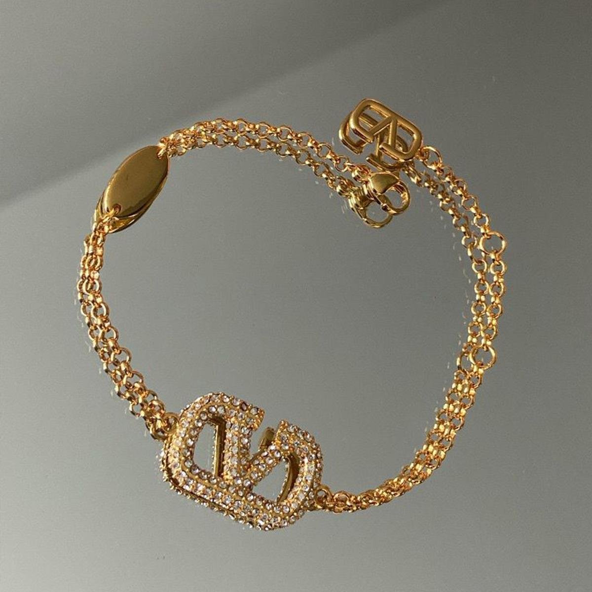 Zirkon Taşlı Gold Şık Çelik Bileklik