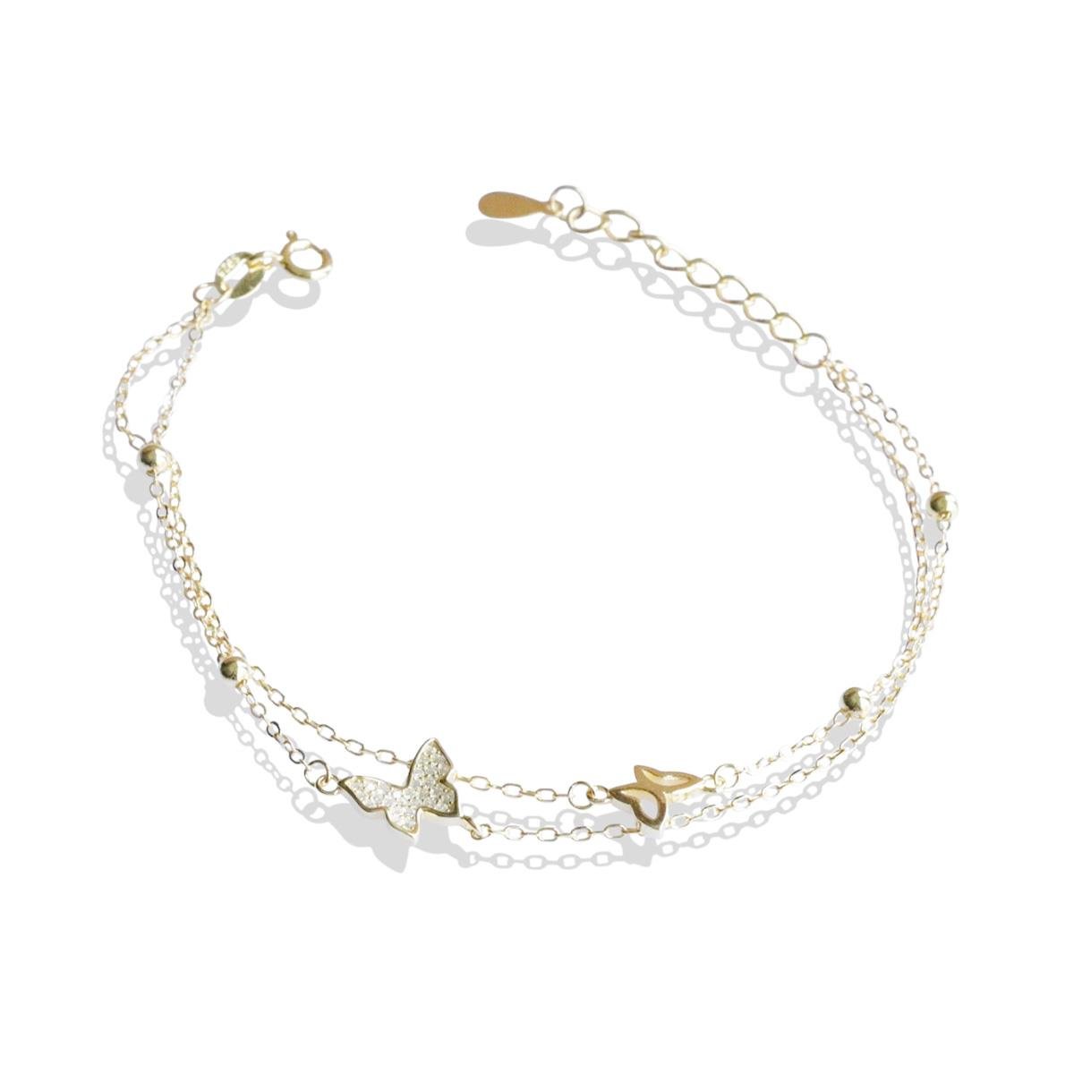 Zirkon Taşlı Kelebek Modeli Gümüş Bileklik