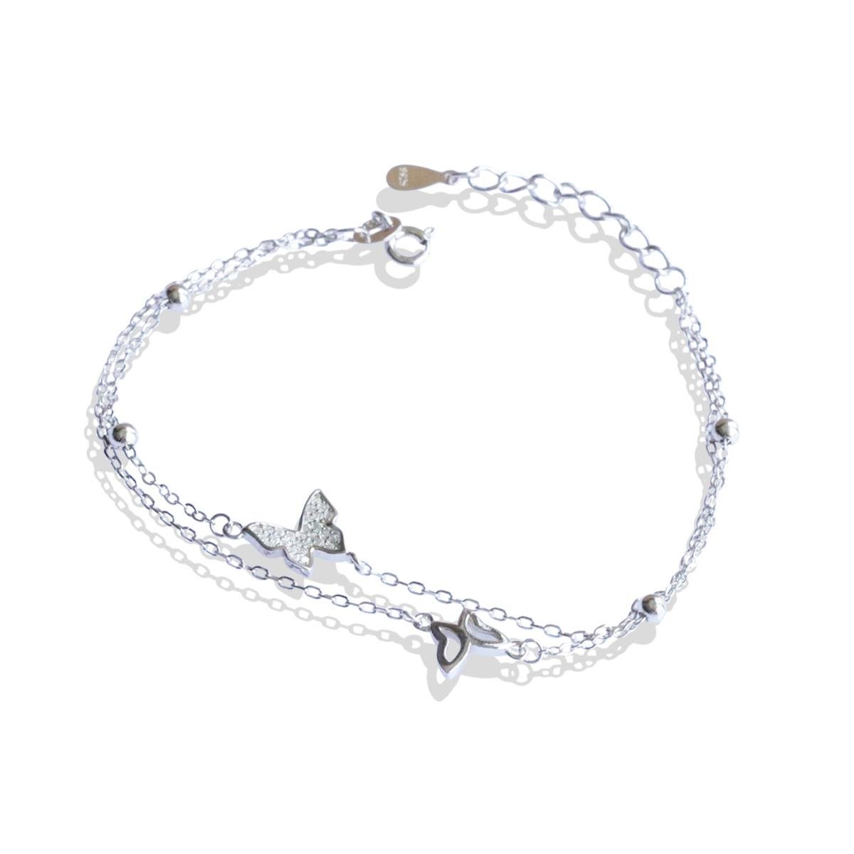 Zirkon Taşlı Kelebek Modeli Gümüş Bileklik