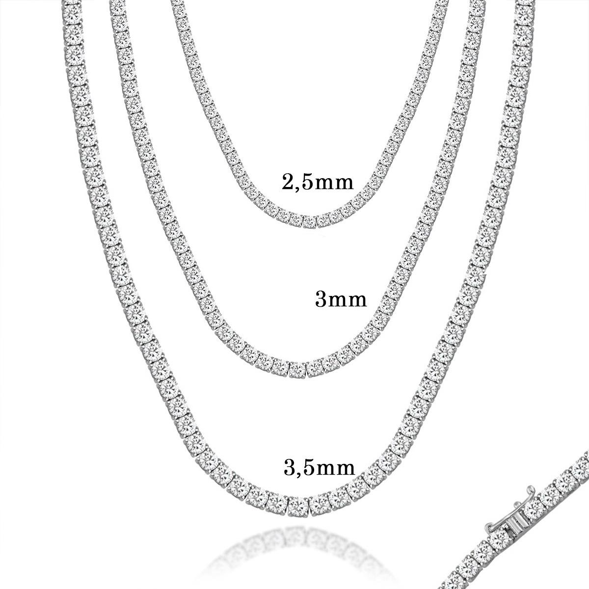 Zirkon Taşlı Su Yolu Gümüş Kolye