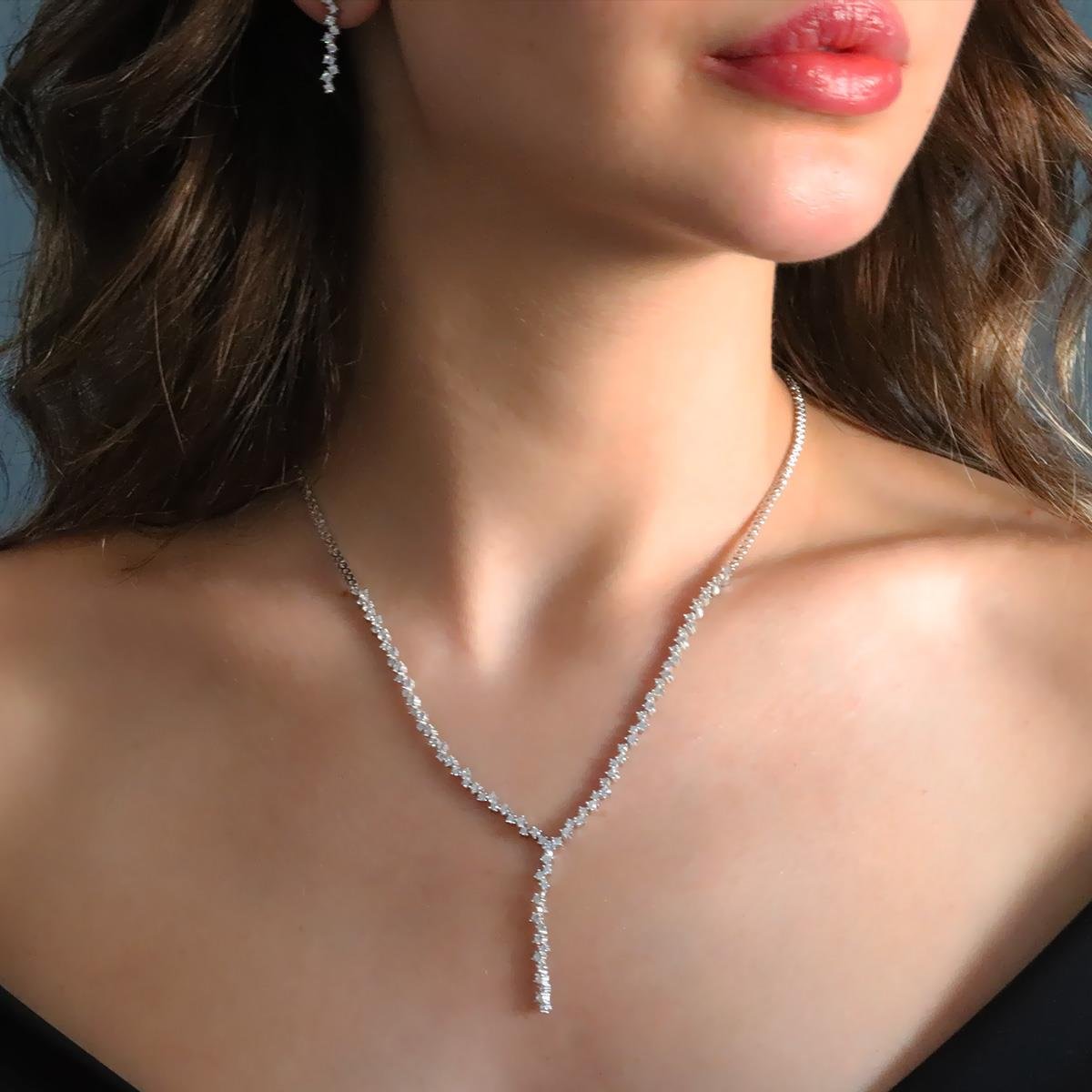 Zirkon Taşlı Zarif 925 Ayar Gümüş Set 