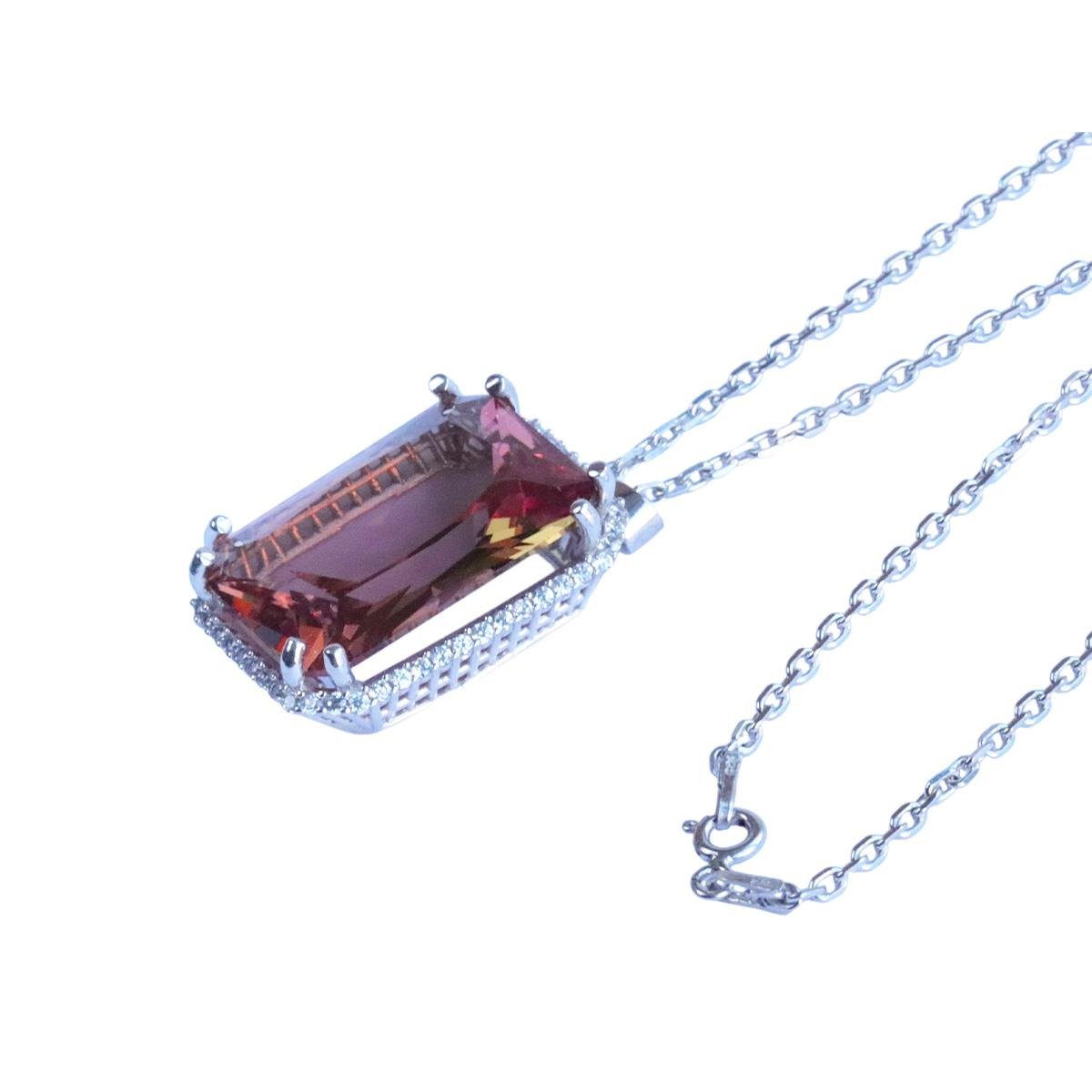 Zultanit Taşlı Mega Baget Gümüş Kolye 