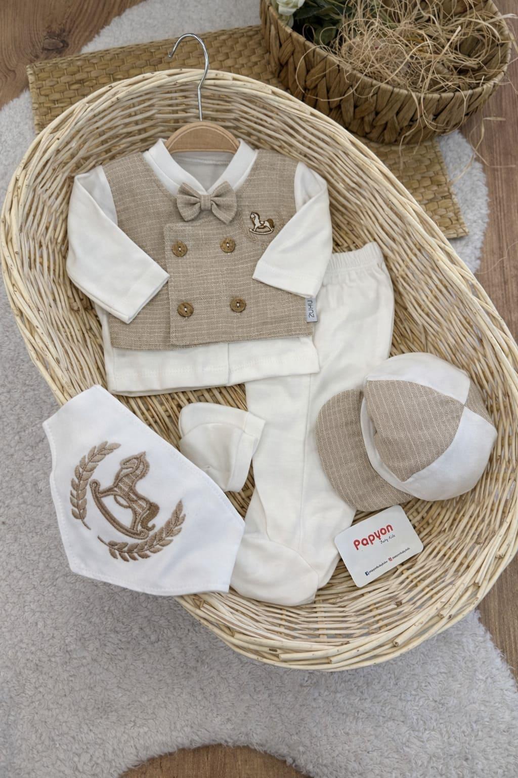 Erkek Bebek Hastane Çıkışı & Zıbın Set