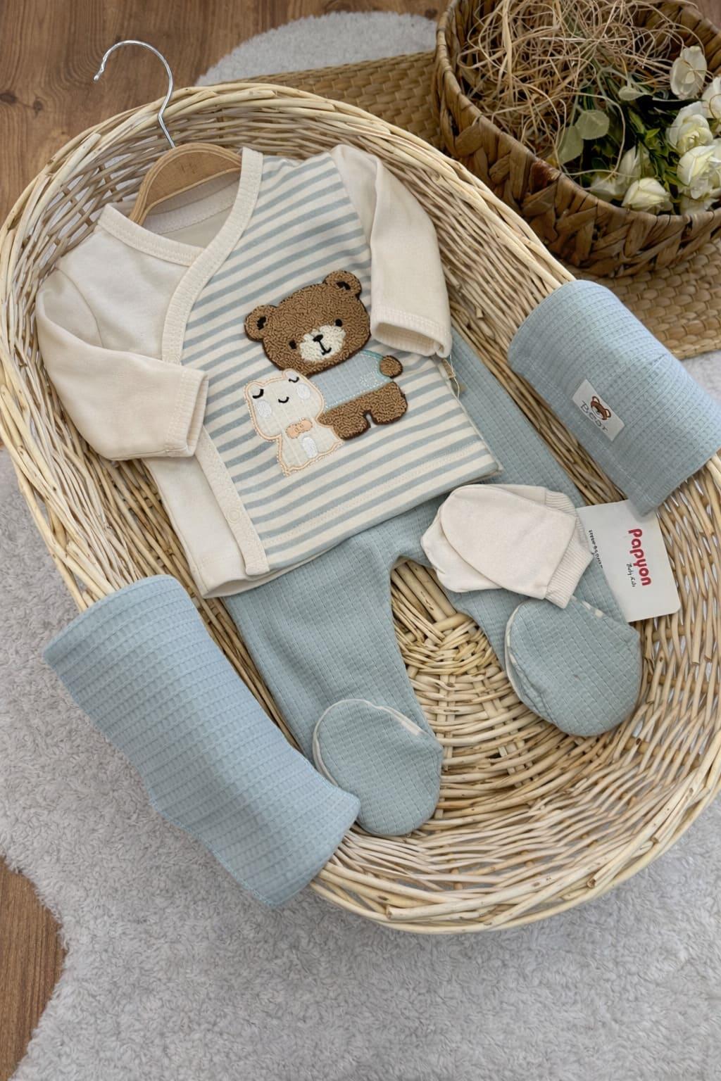Erkek Bebek Hastane Çıkışı & Zıbın Set