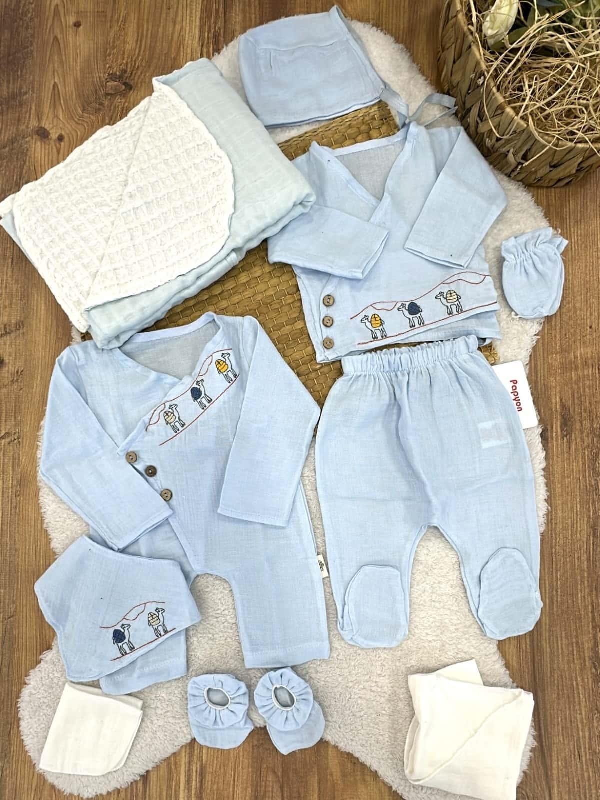 Erkek Bebek Hastane Çıkışı & Zıbın Set