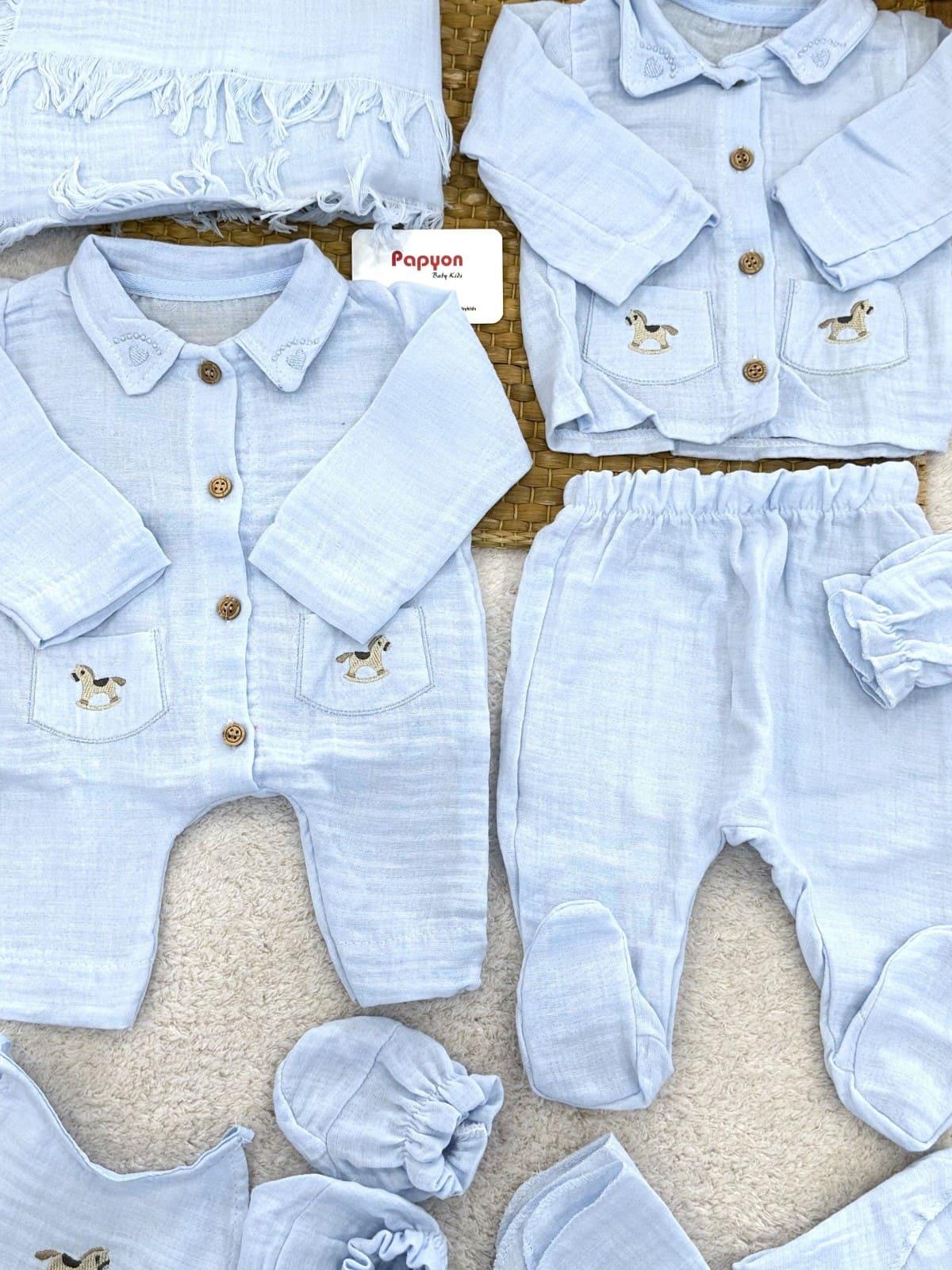 Erkek Bebek Hastane Çıkışı & Zıbın Set