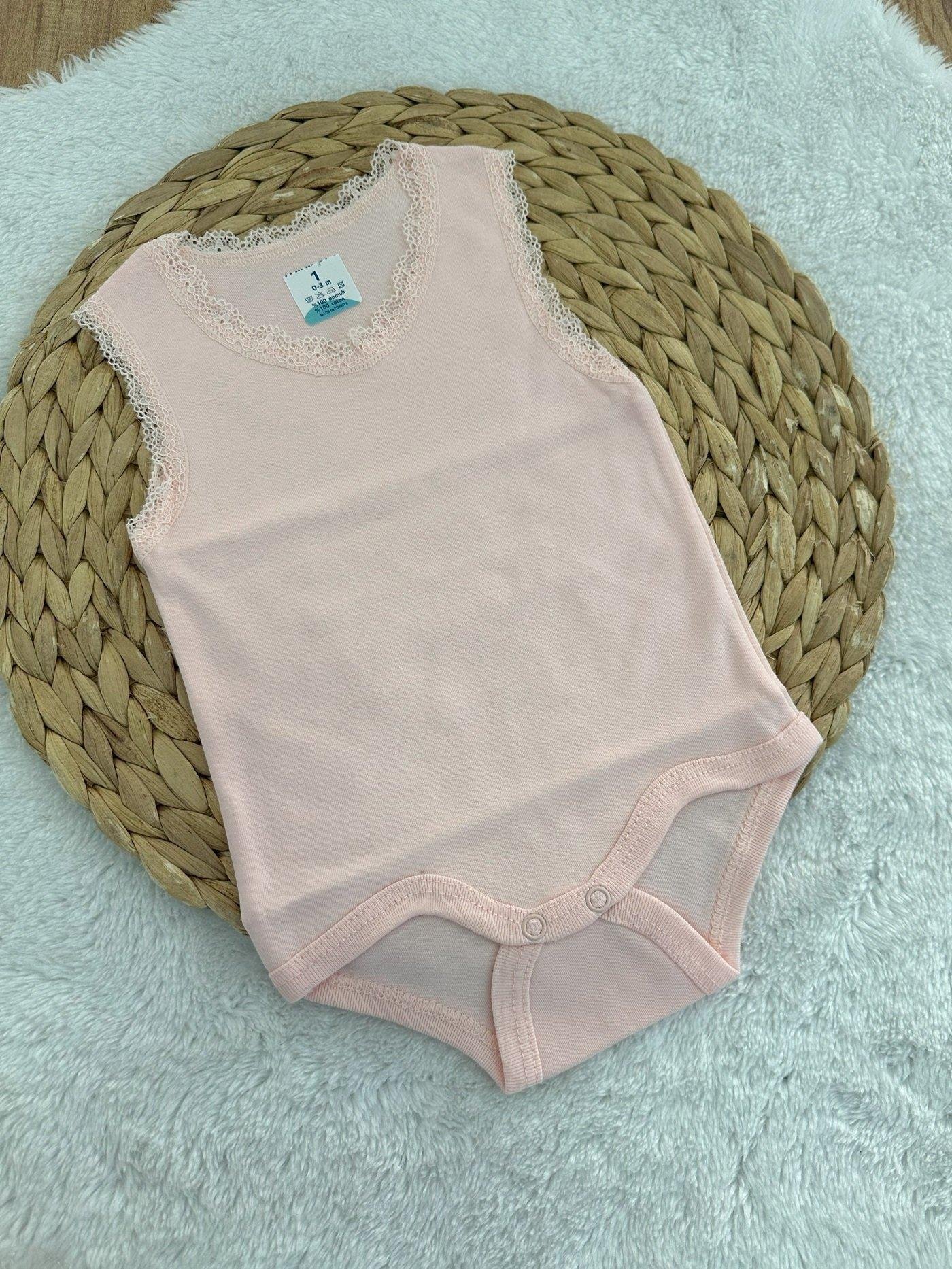 Dantelli Kız Bebek Çıtçıtlı Badi Zıbın 0-3/3-6/6-9/9-12/12-18/18-24 Ay