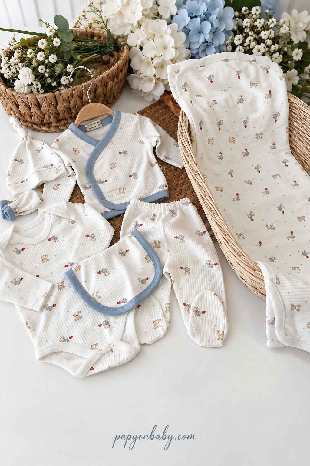 Erkek Bebek Hastane Çıkışı & Zıbın Set