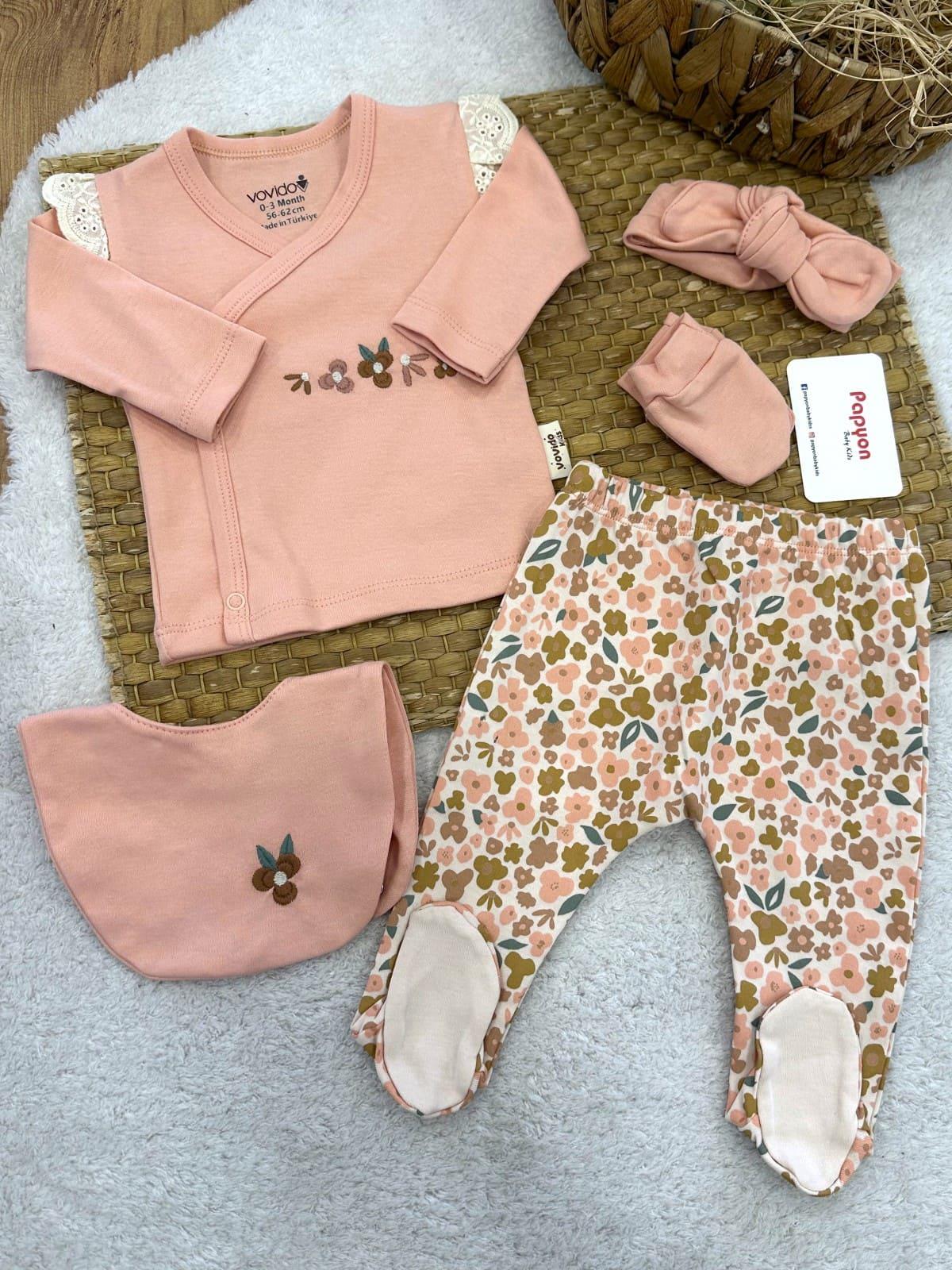 Kız Bebek Hastane Çıkışı & Zıbın Set