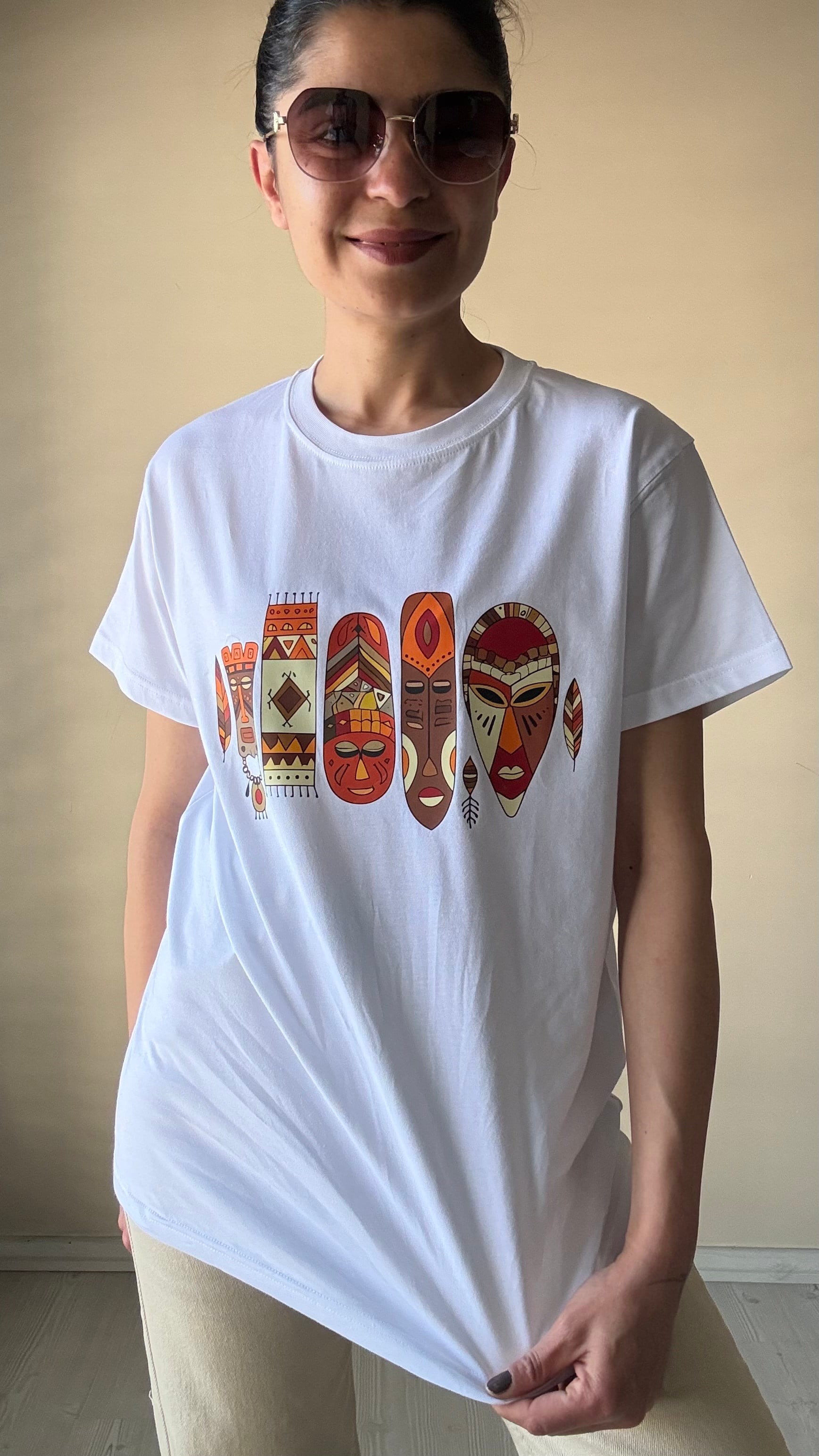 Afrika Kuru kafa Temalı Oversize Tşhırt