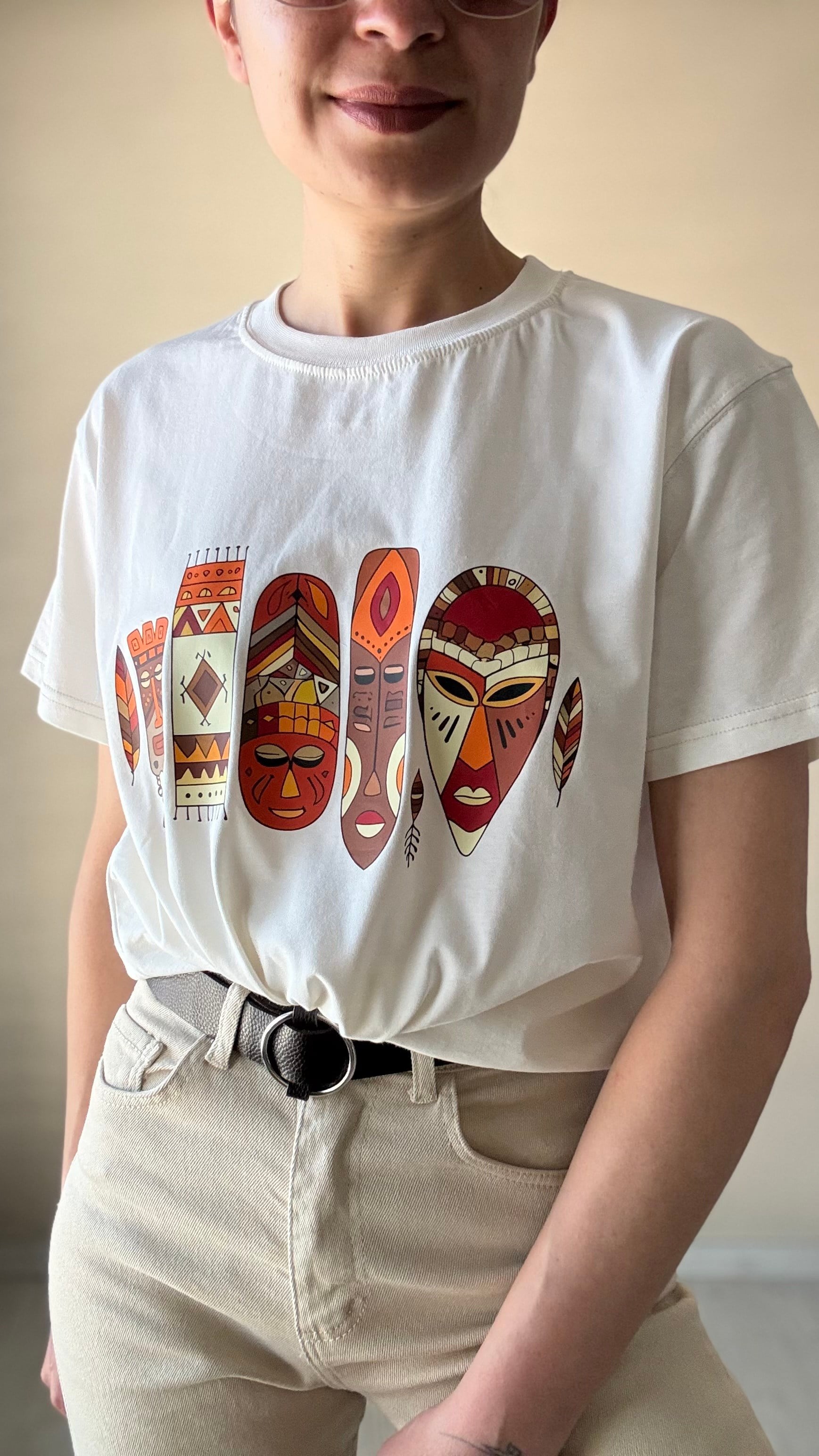 Afrika Kuru kafa Temalı Oversize Tşhırt