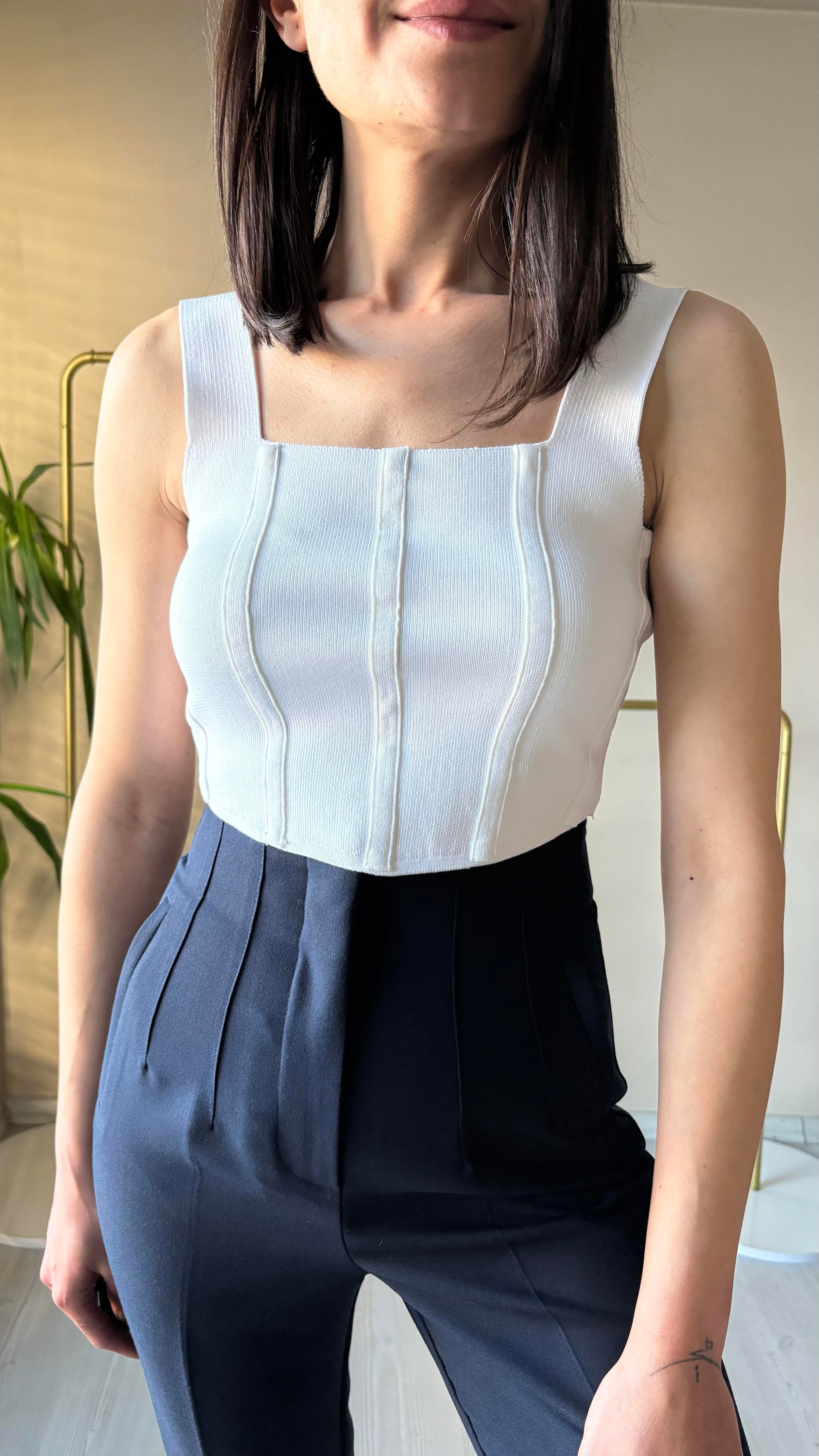 Askılı triko croptop