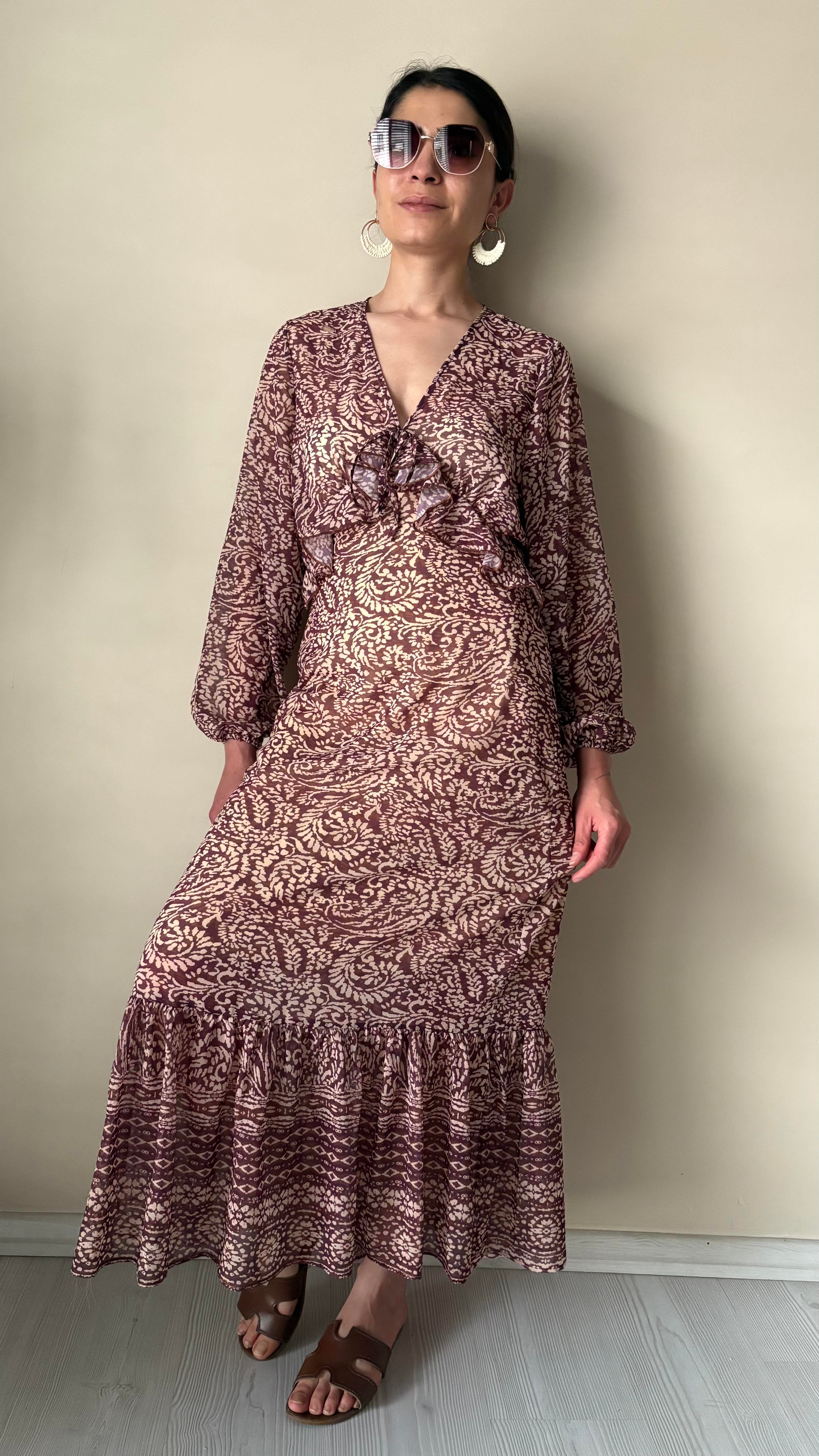 Astarlı Şifon Elbise 