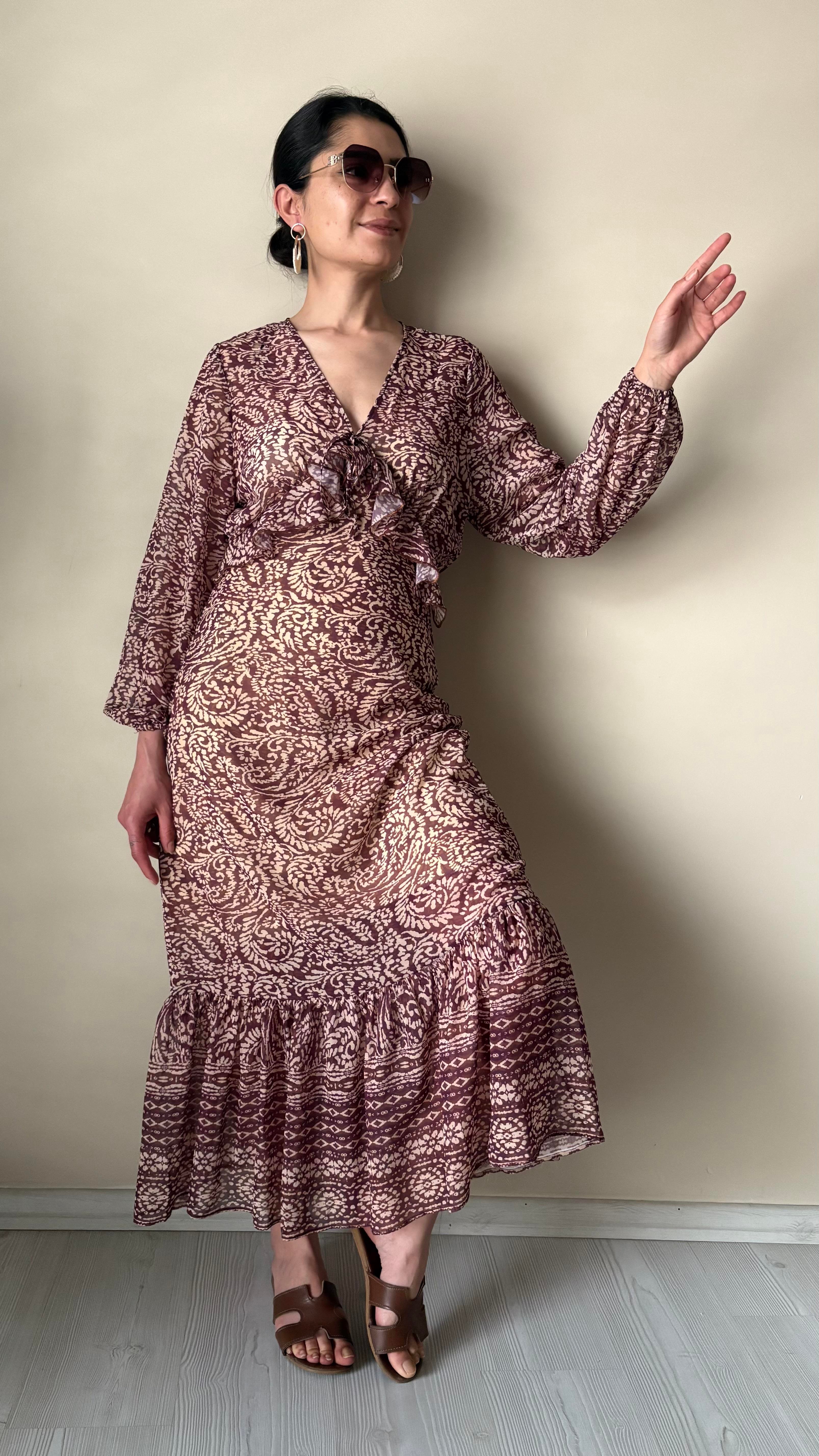 Astarlı Şifon Elbise 