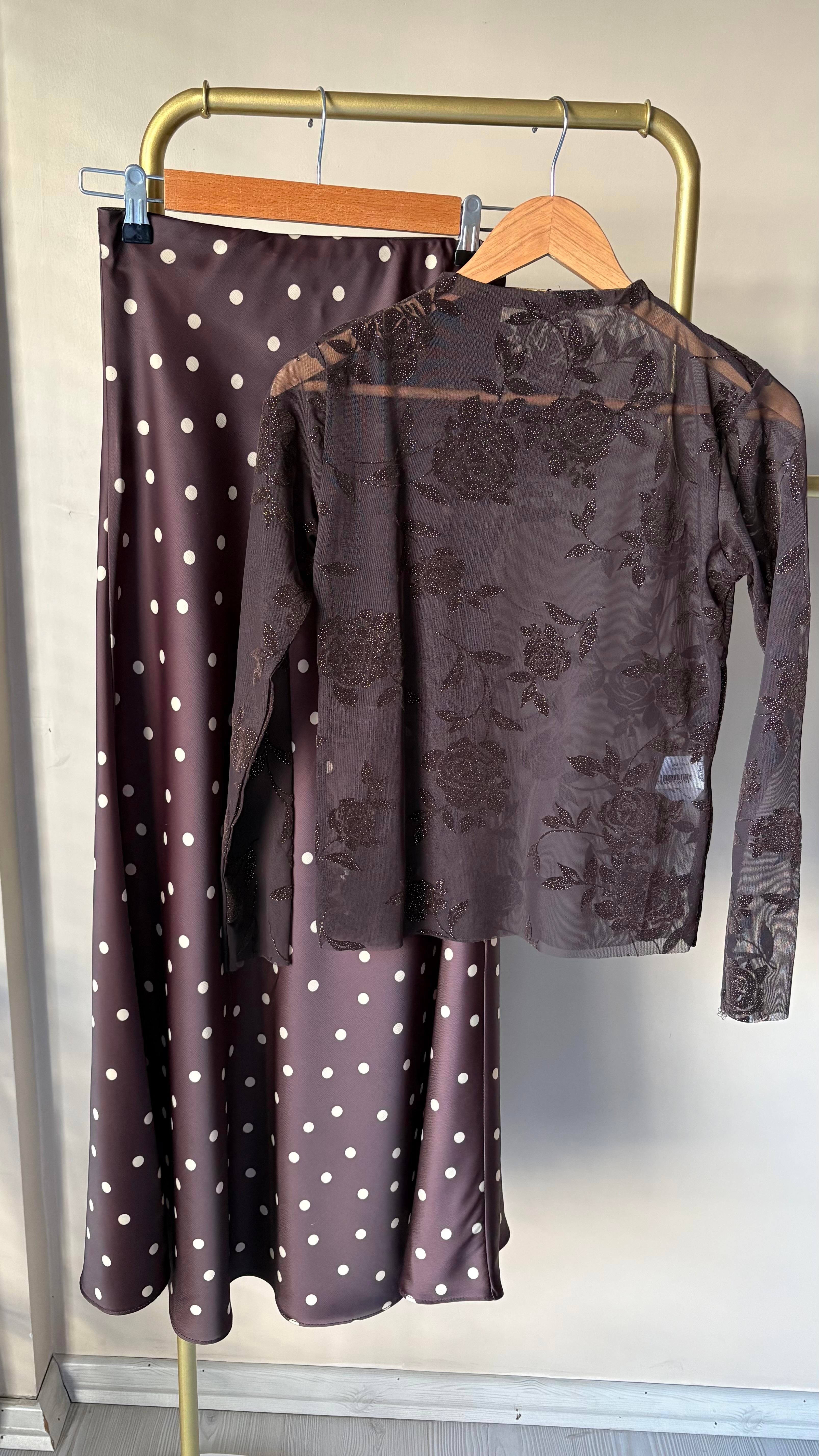 Bebe plus Kahve Transparan Bluz