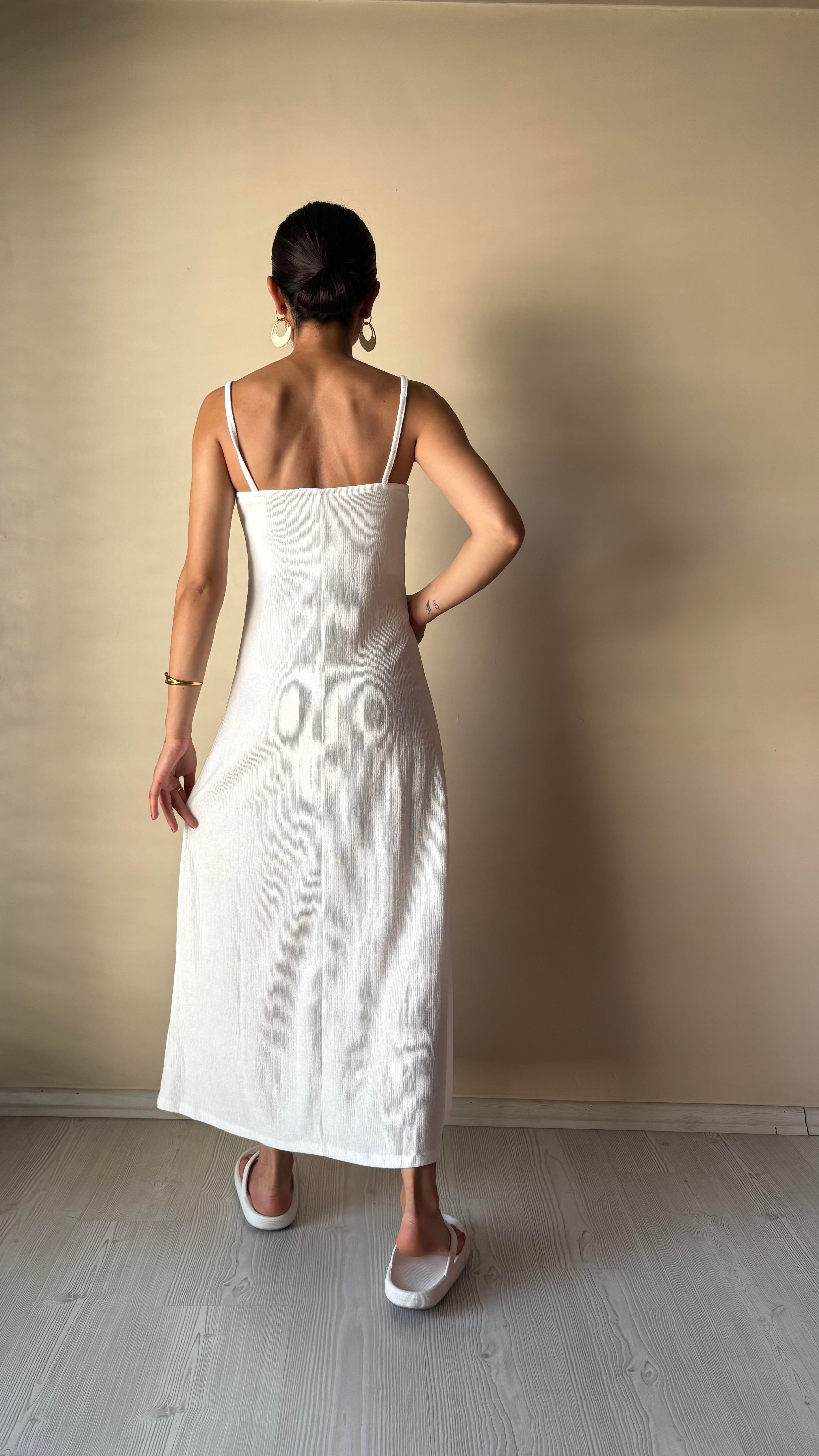 Beyaz Elegant Elbise 