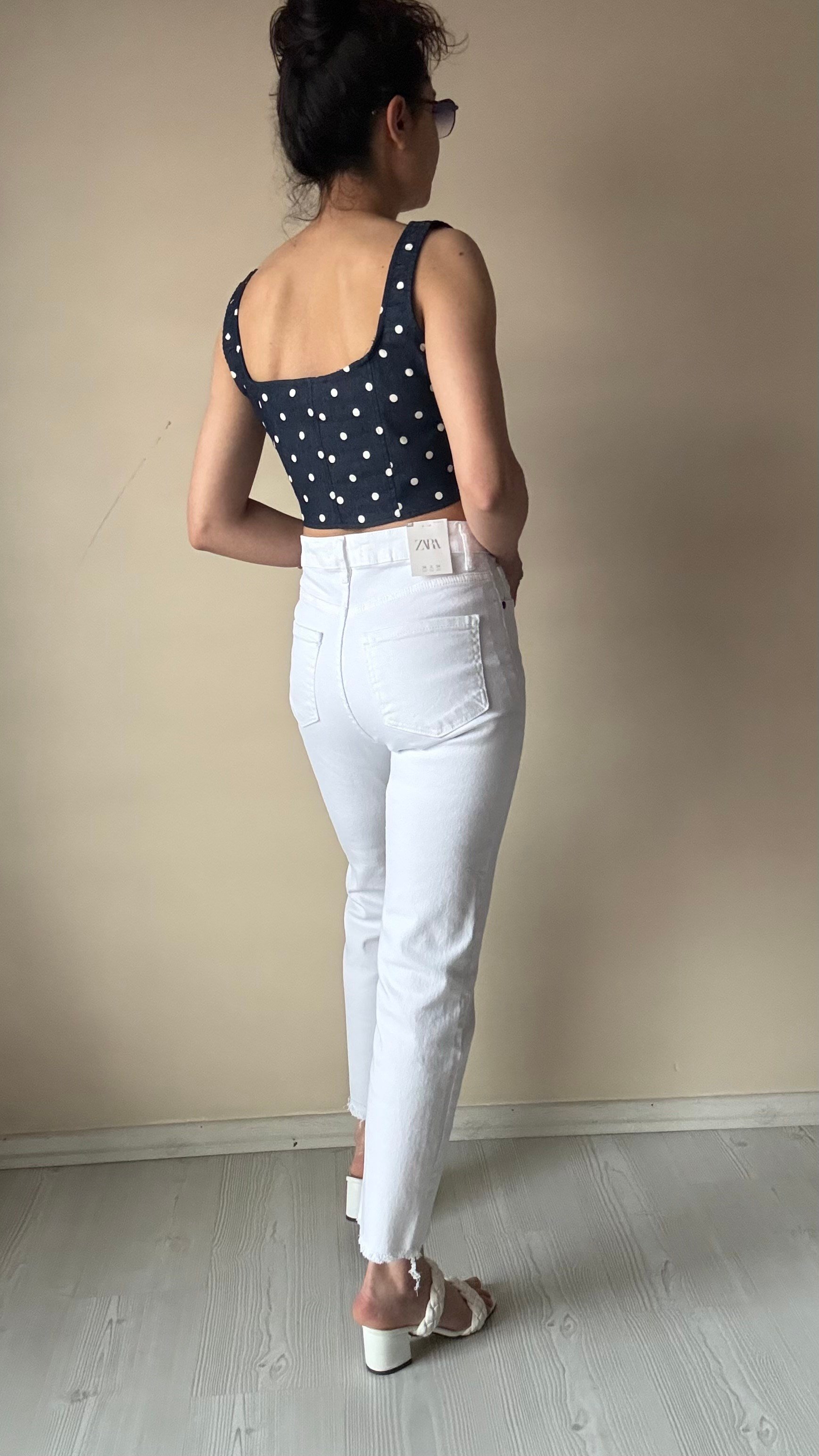 Beyaz Lazer Kesim Slimmomfit Jean 