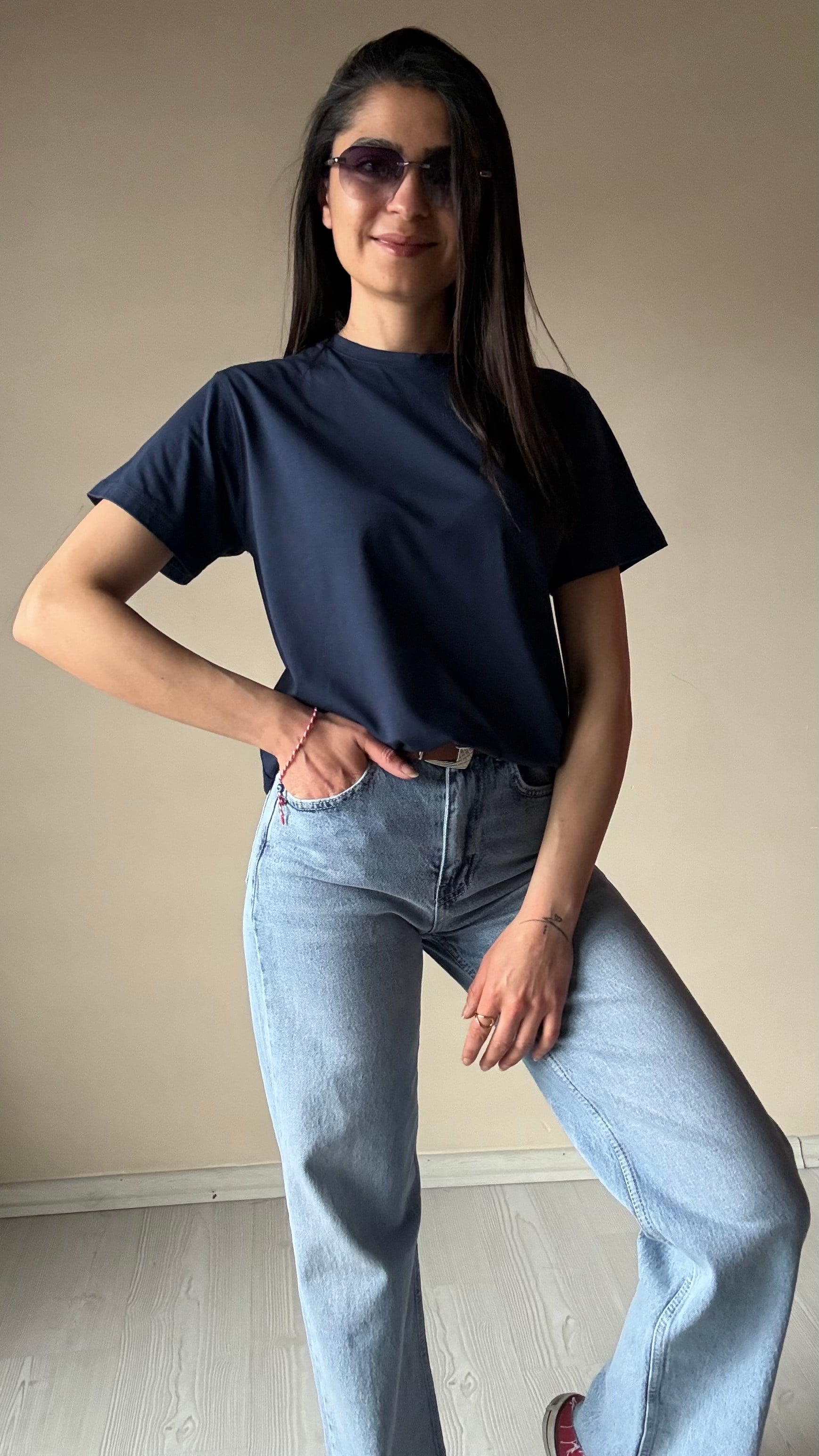 Bisiklet yaka Basic Tshırt 