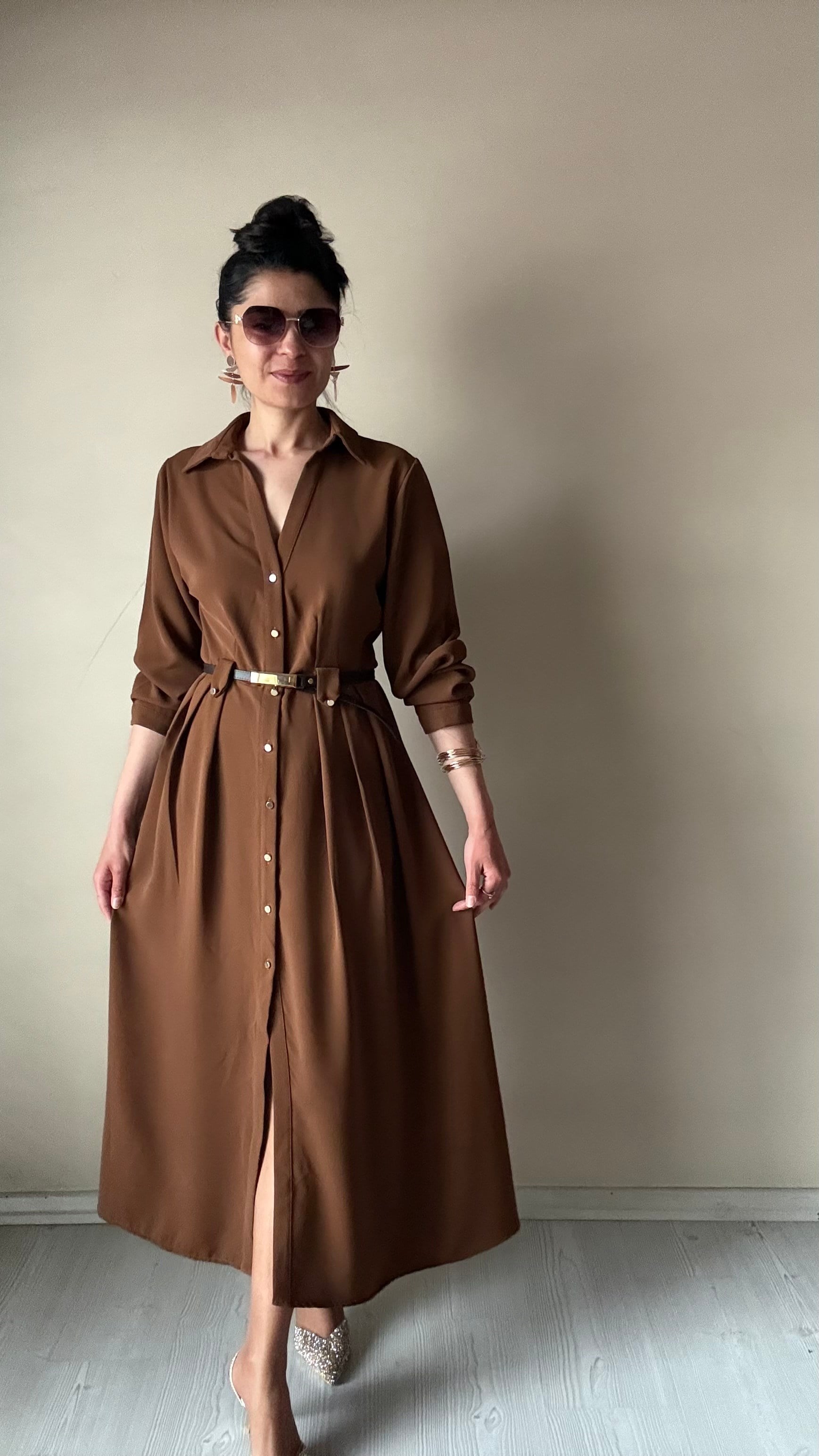Concept Camel Premıum Kemerli Elbise 