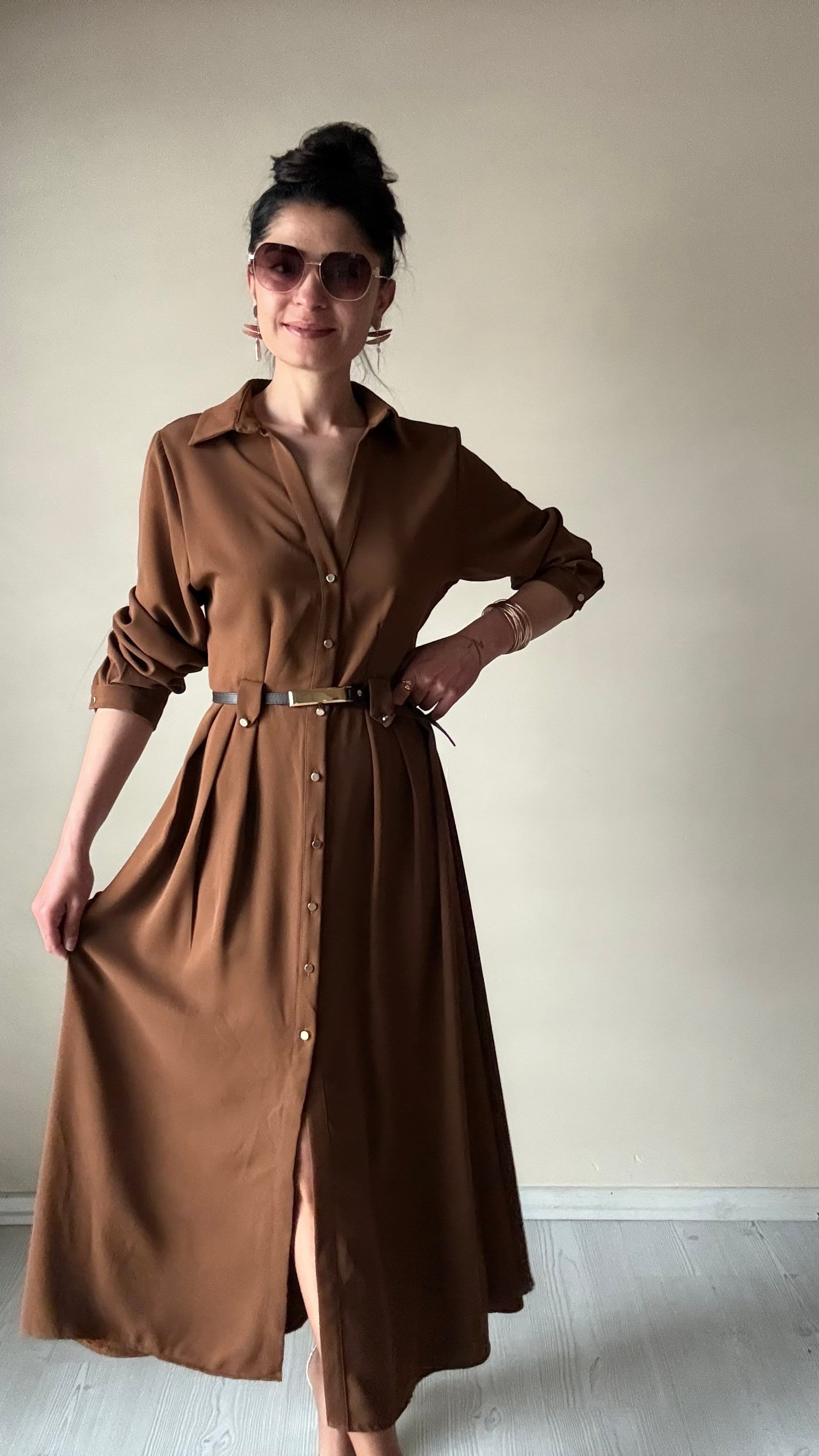 Concept Camel Premıum Kemerli Elbise 