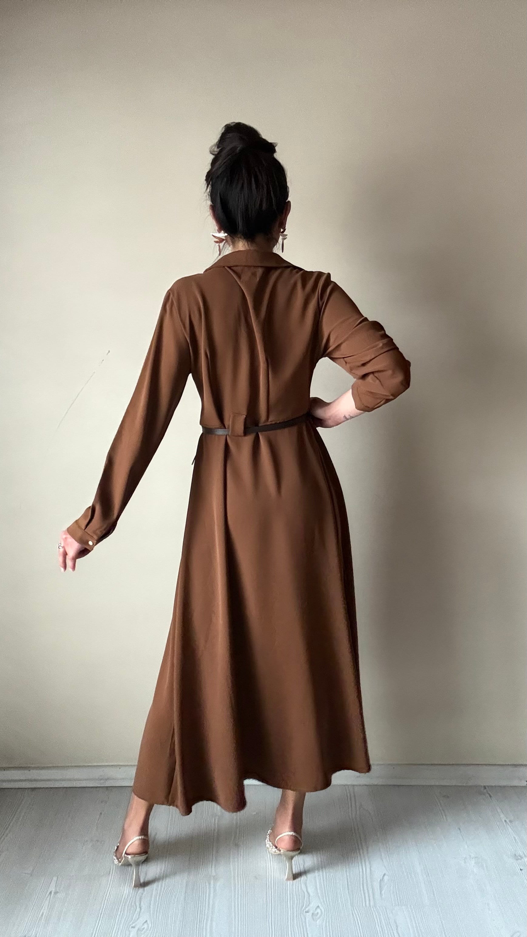 Concept Camel Premıum Kemerli Elbise 