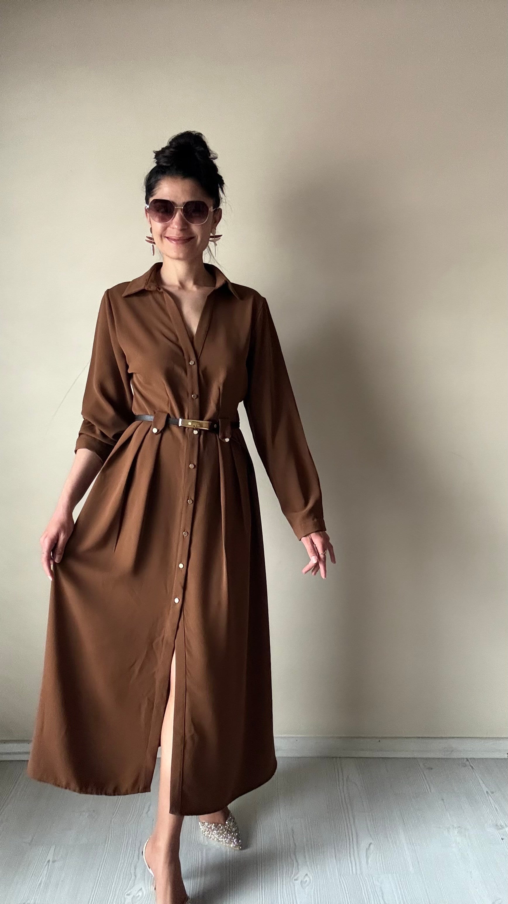 Concept Camel Premıum Kemerli Elbise 