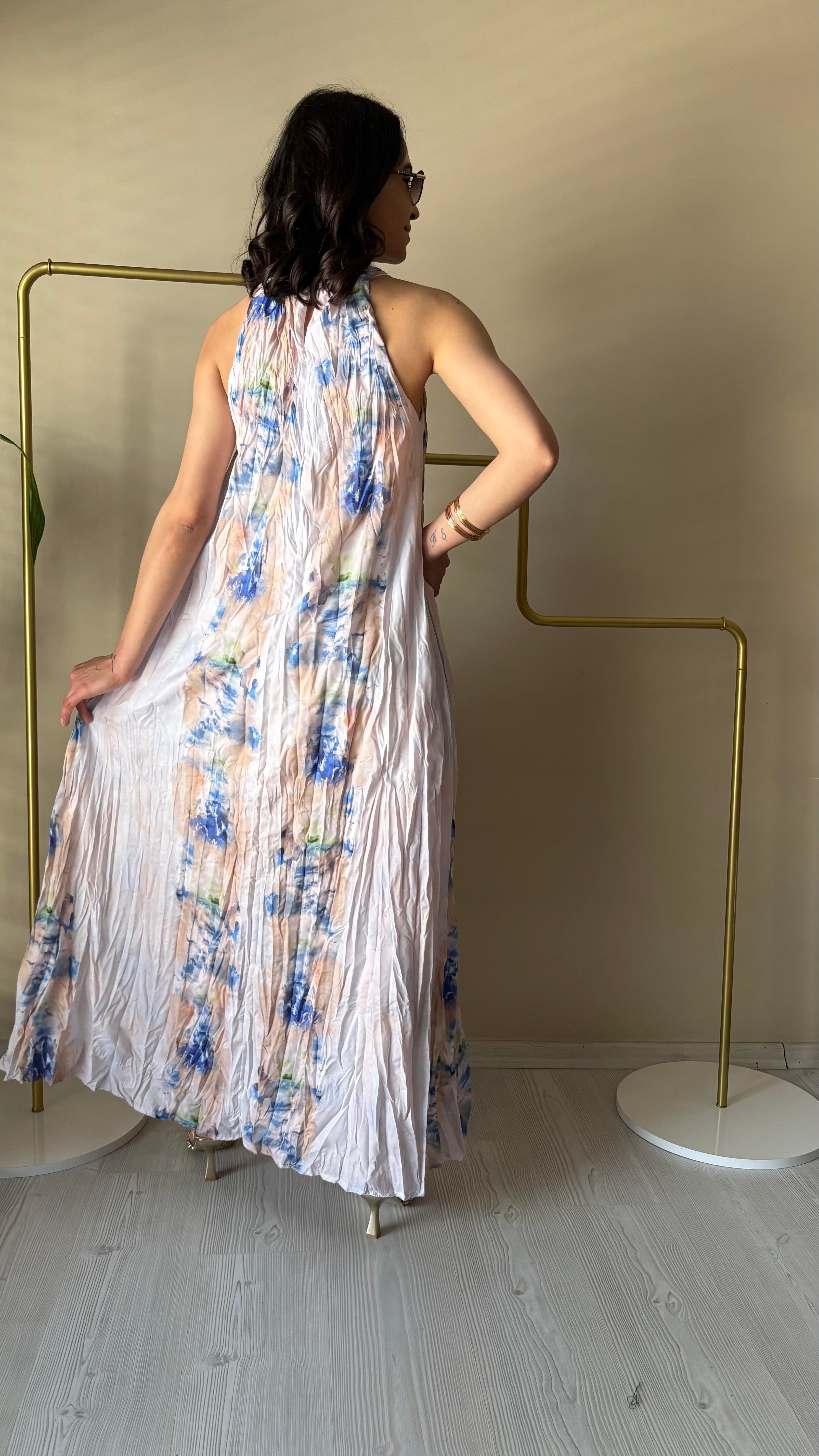 Desenli Crash Elbise 