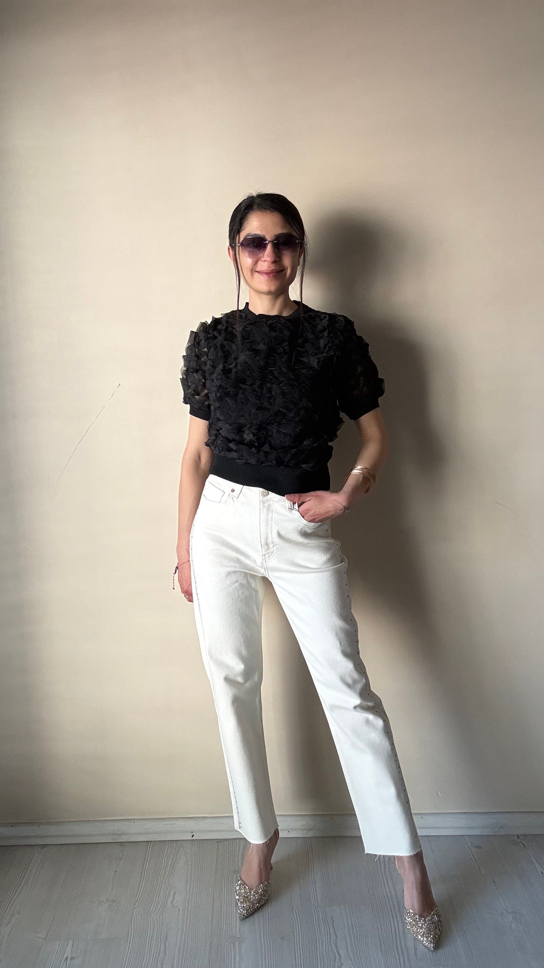 Kabartma Dantelli Bluz