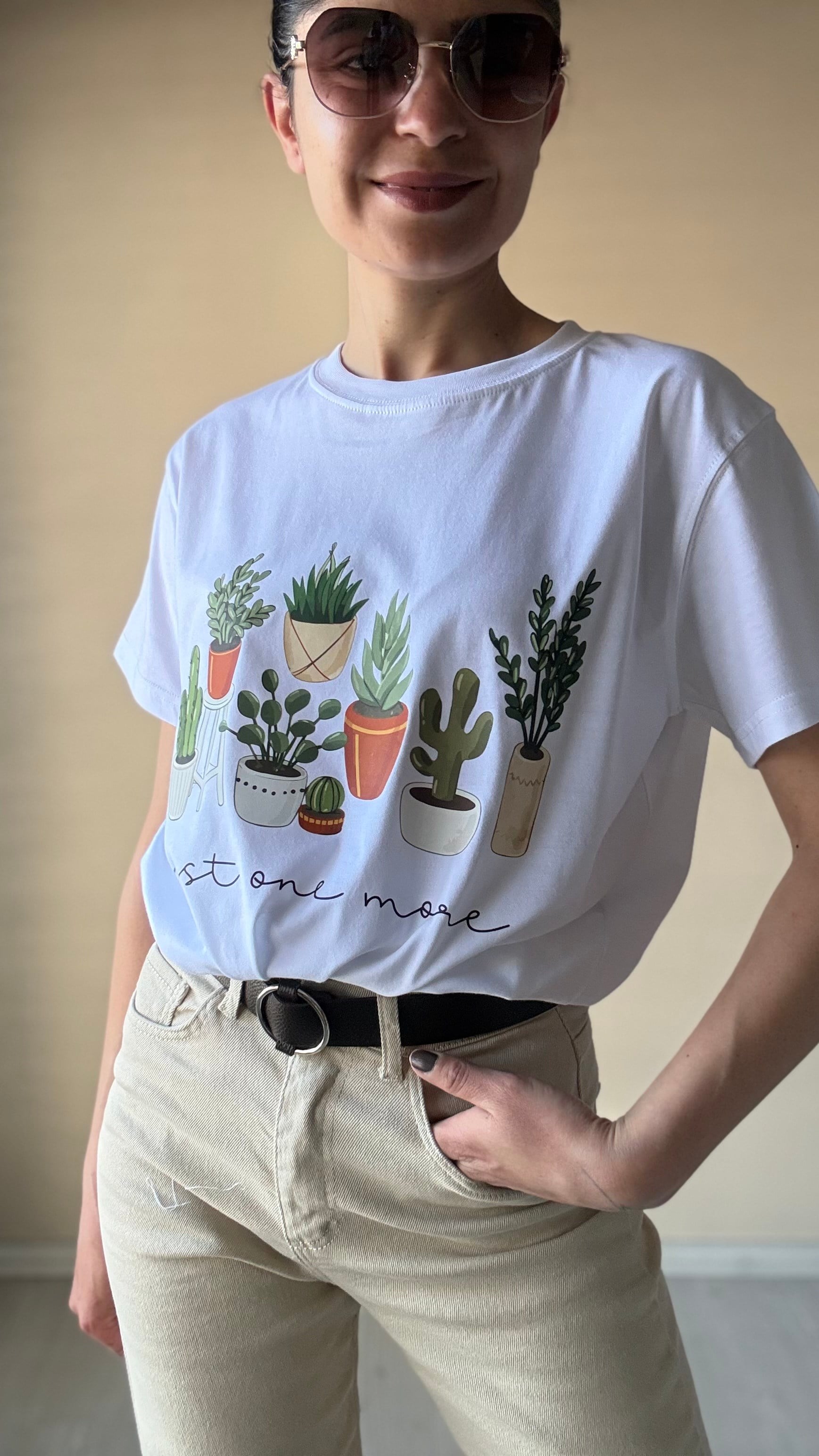 Kaktüs Baskılı Oversize Tşhırt 