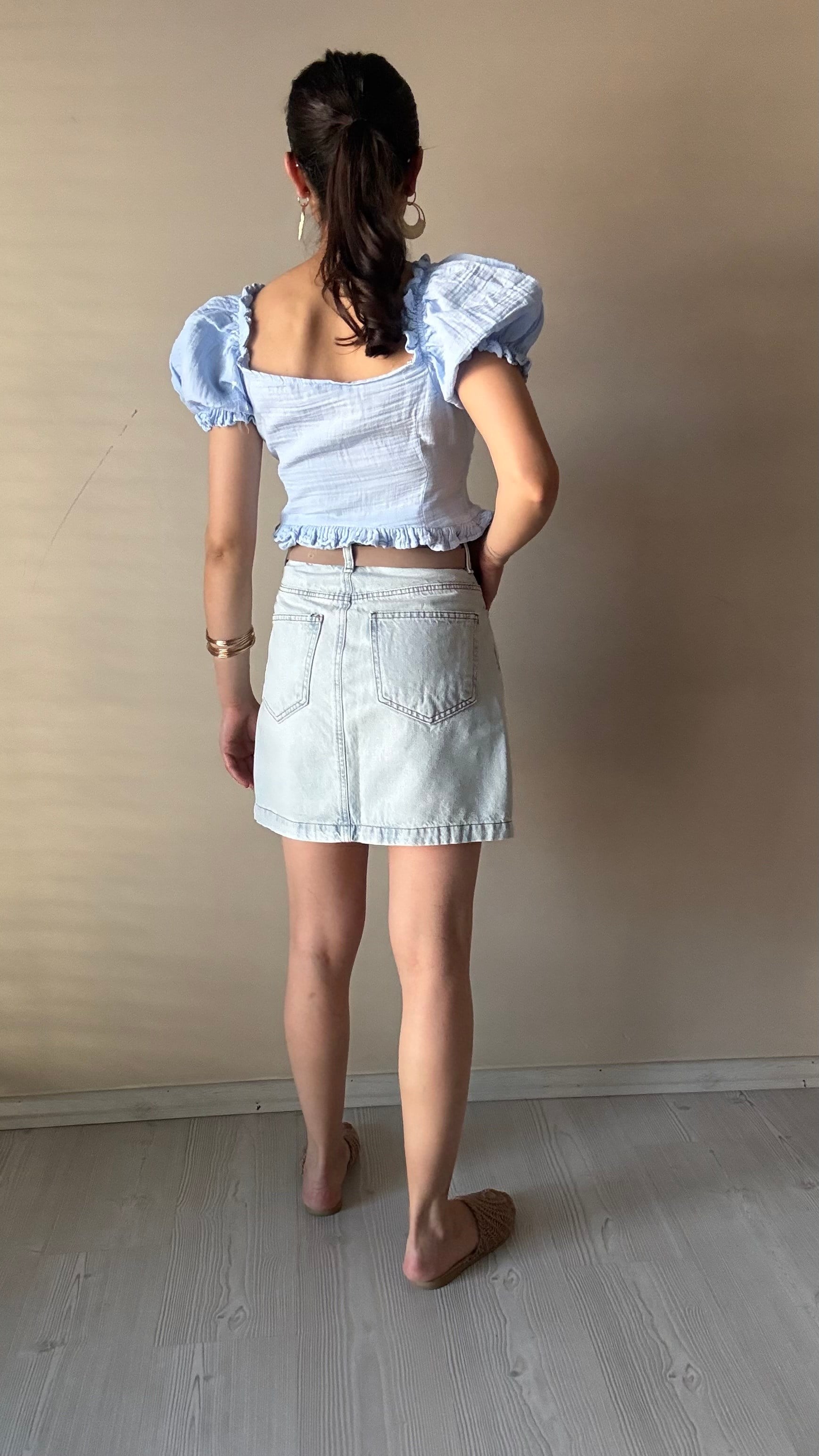 Kar Yıkama Xlove Kemerli Jean Etek
