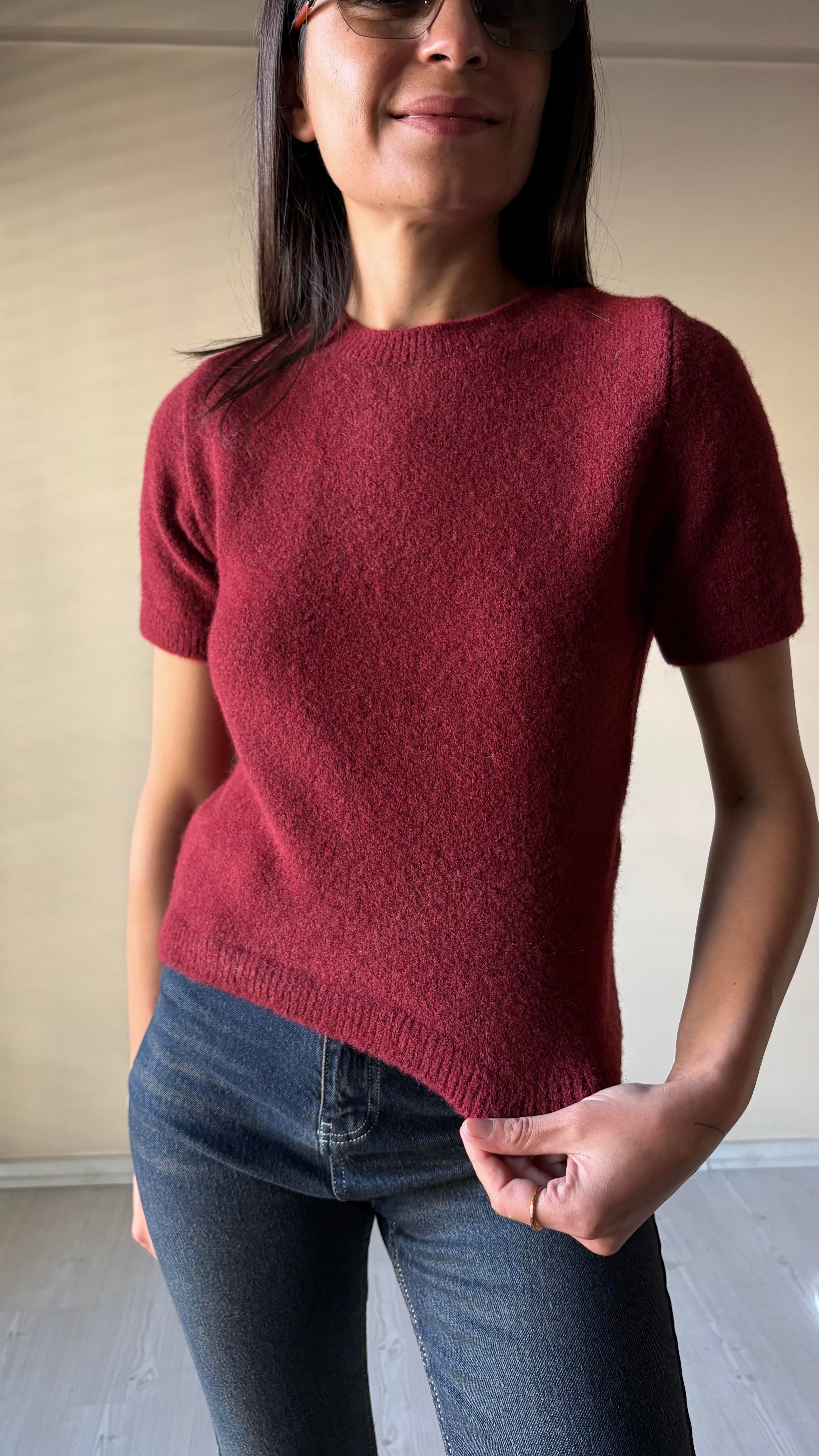 MD Bordo Kısa kol Kazak