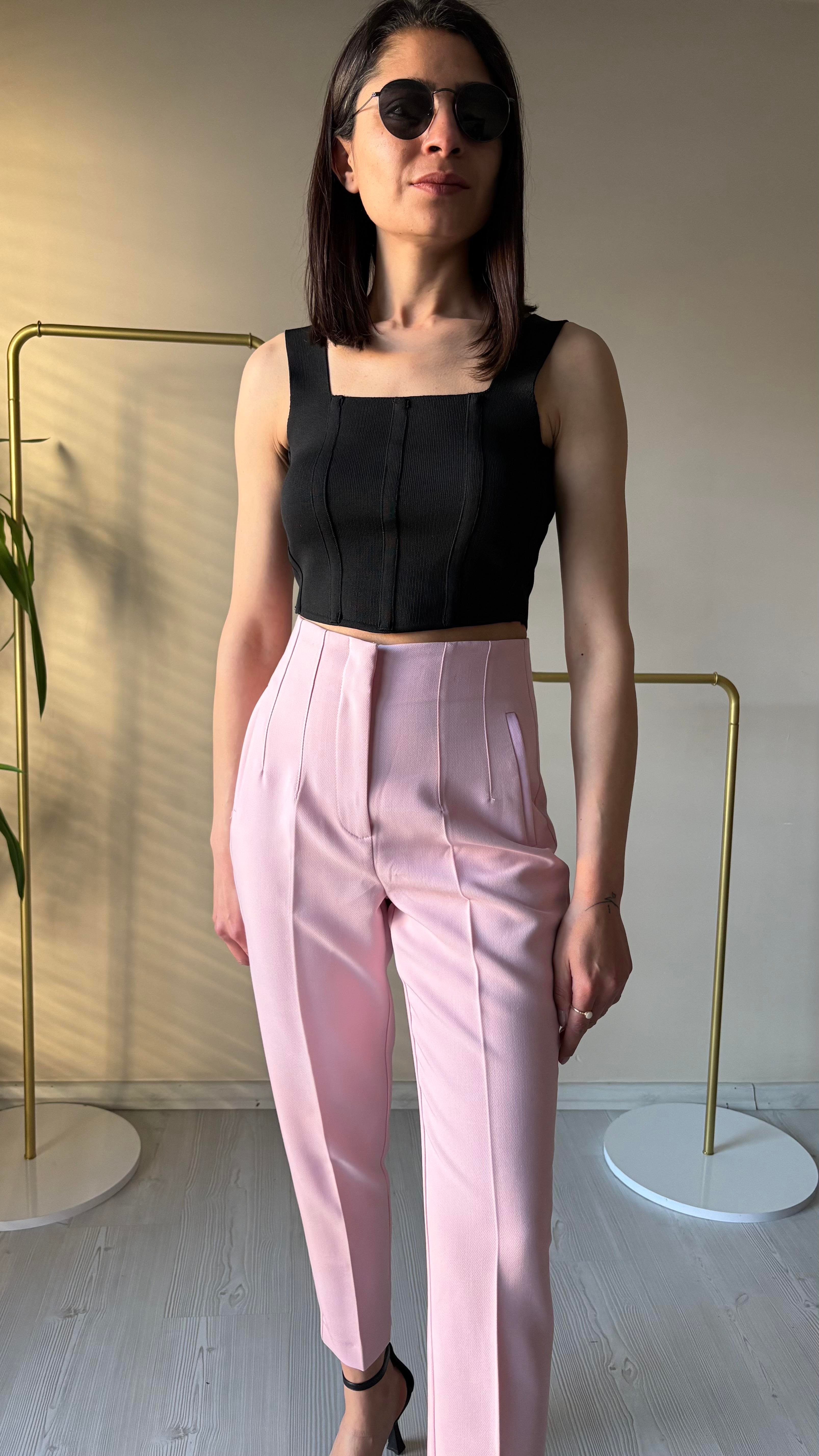 Pembe Dabıl Havuç Pantolon 