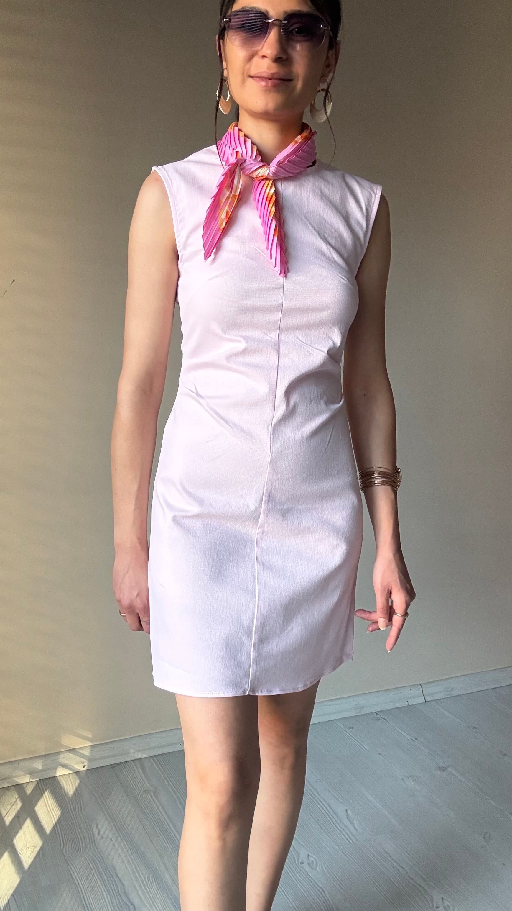 Pembe Likralı Elbise