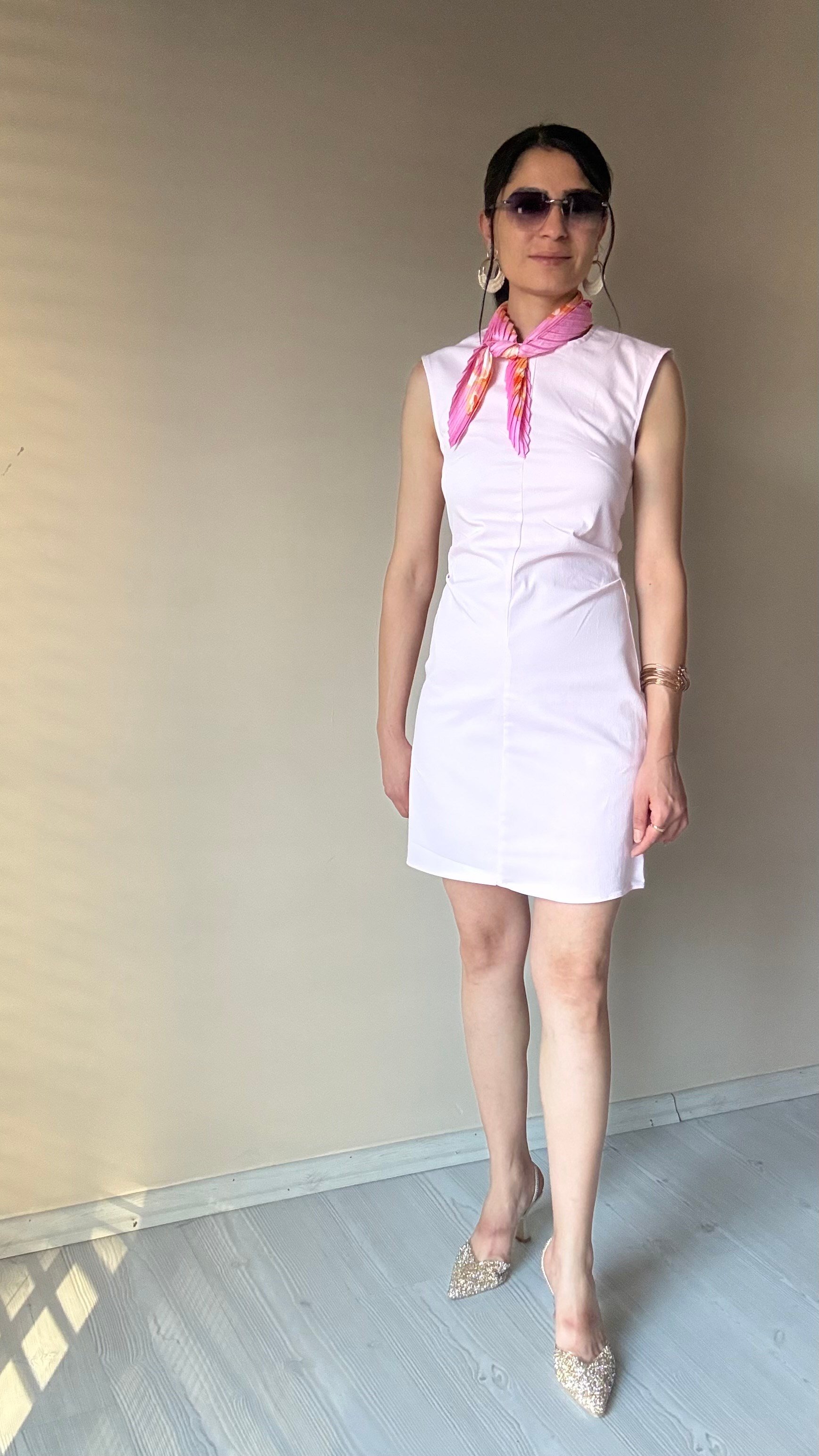 Pembe Likralı Elbise