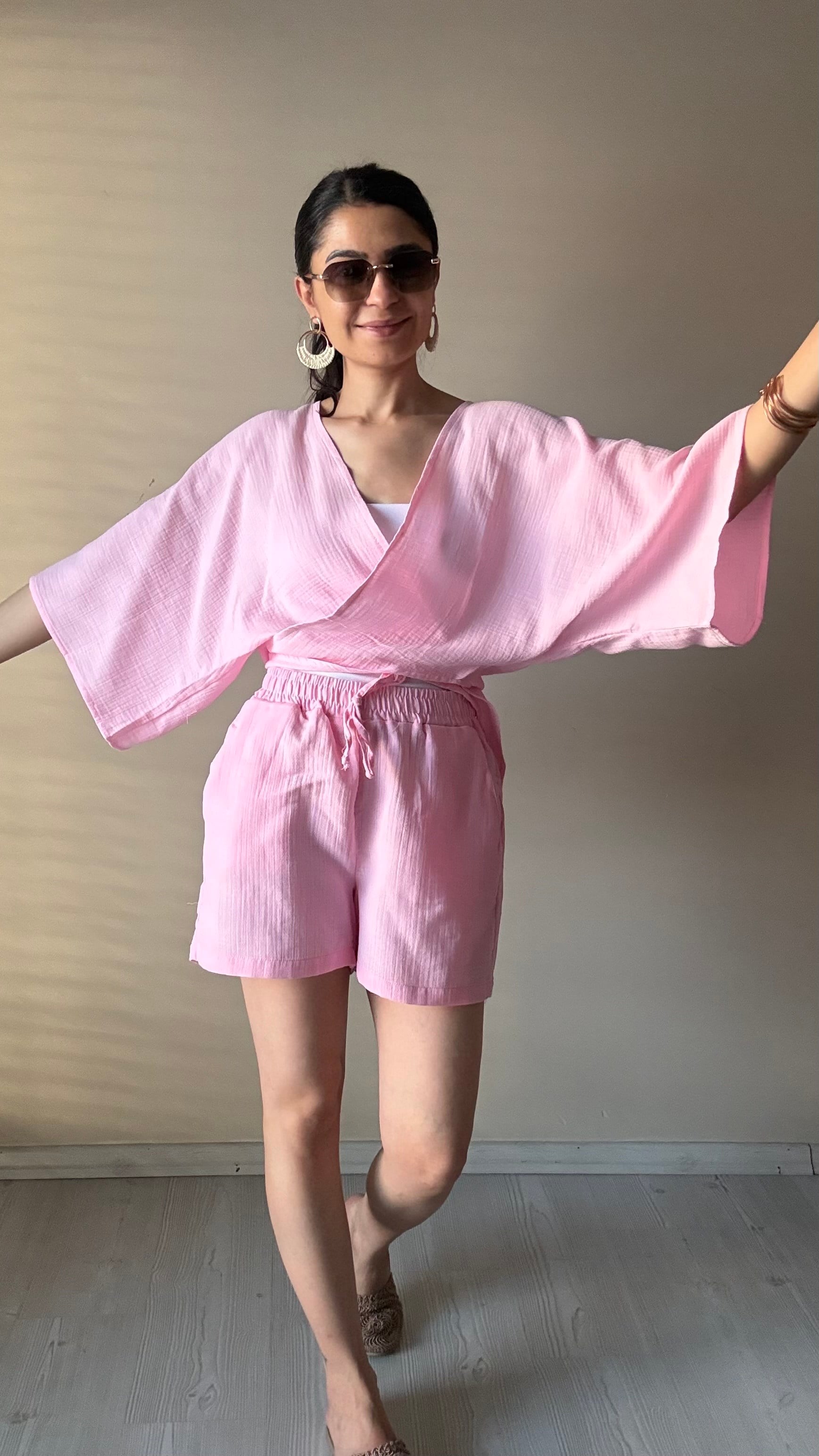 Pembe Müslin Bolera 