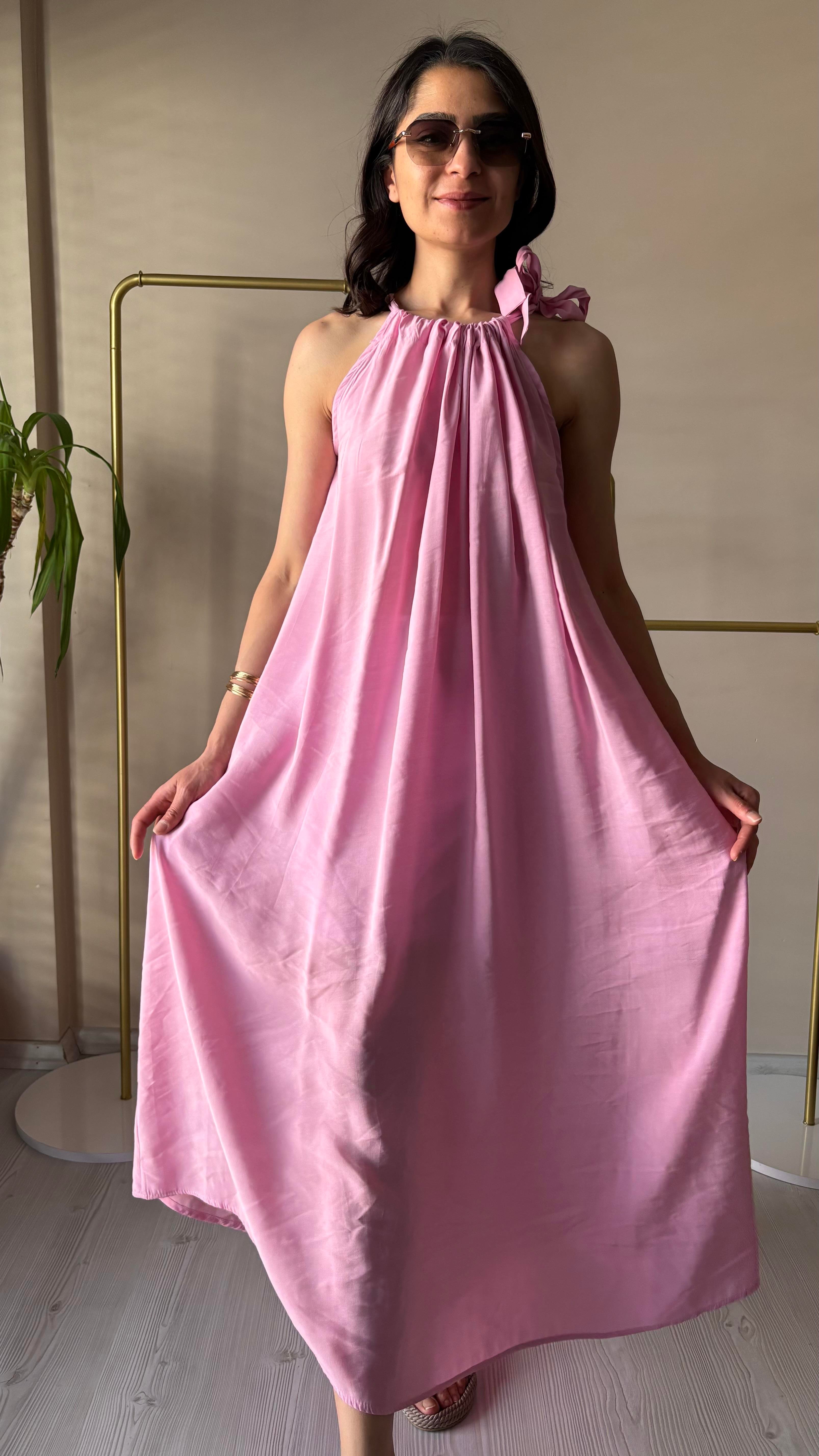 Pembe Tensel Elbise