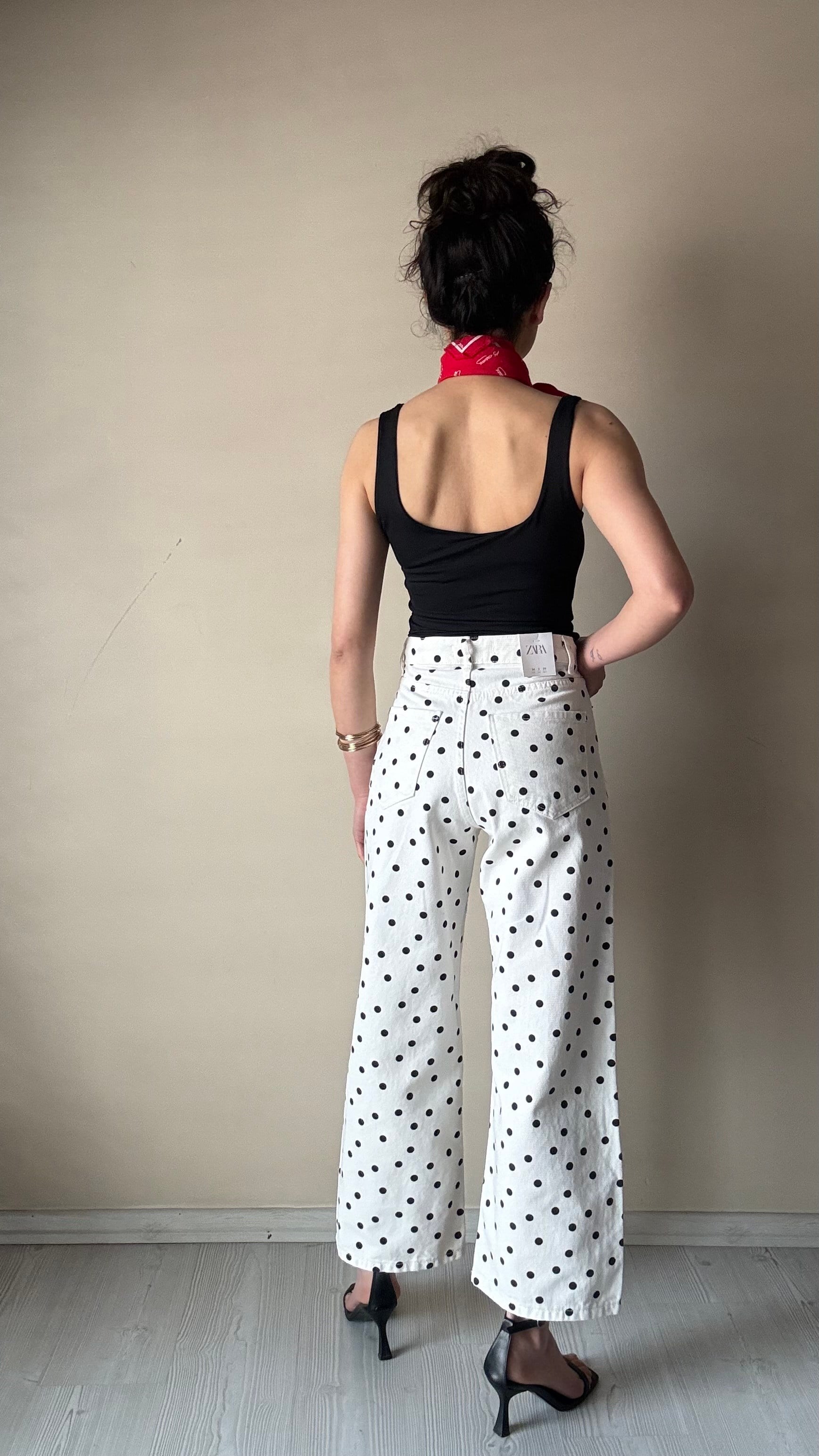 Puantiyeli Wide Leg Jean 