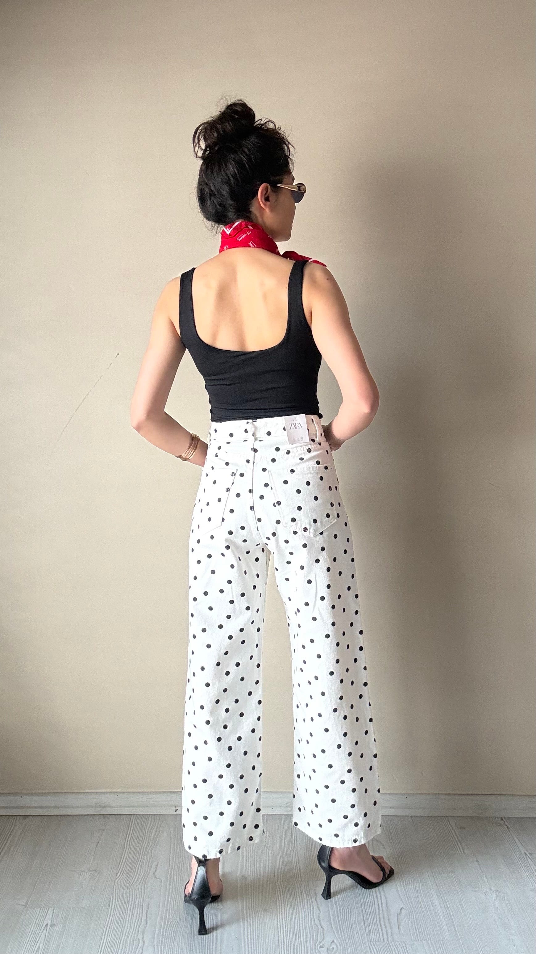 Puantiyeli Wide Leg Jean 