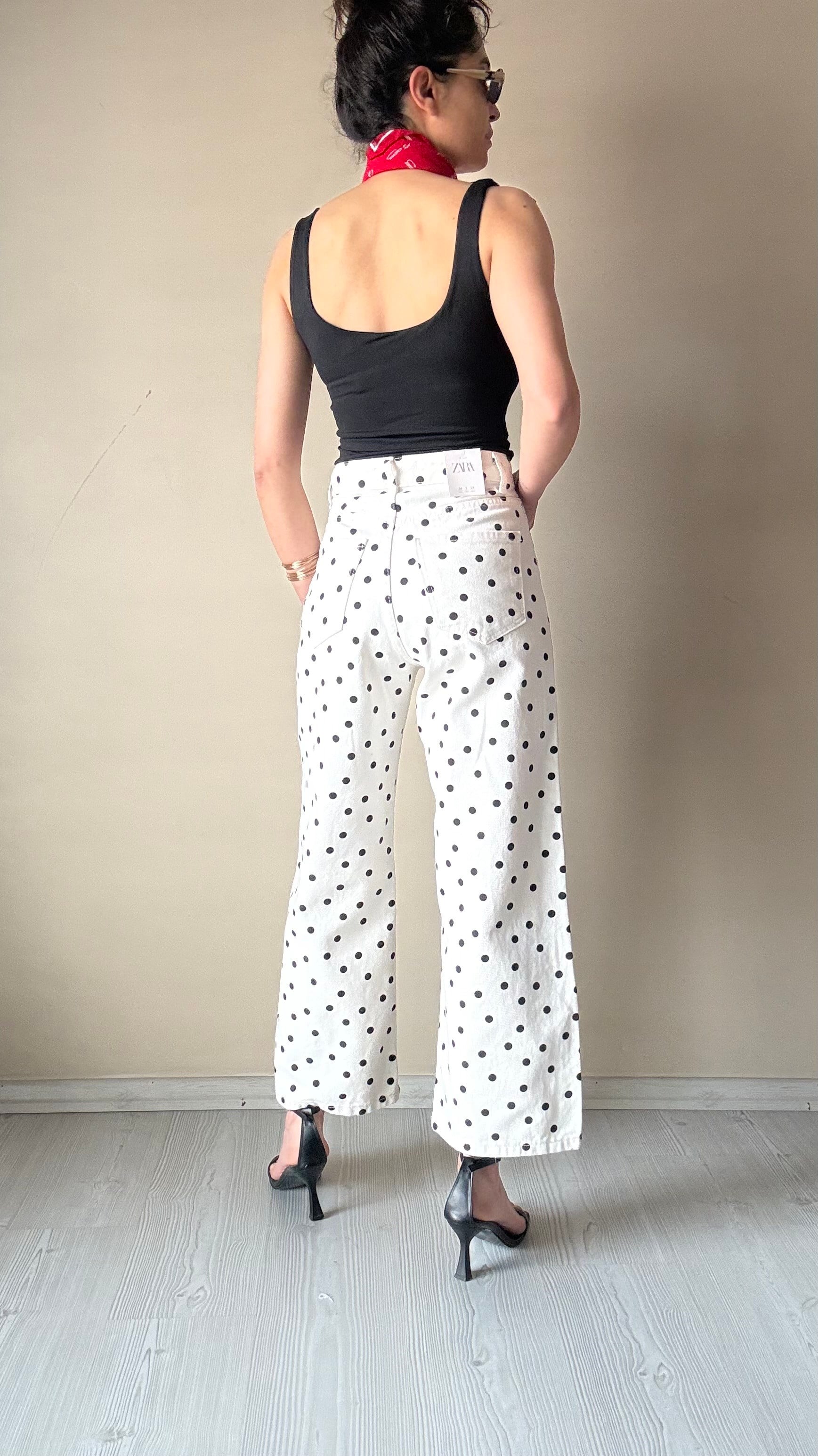 Puantiyeli Wide Leg Jean 