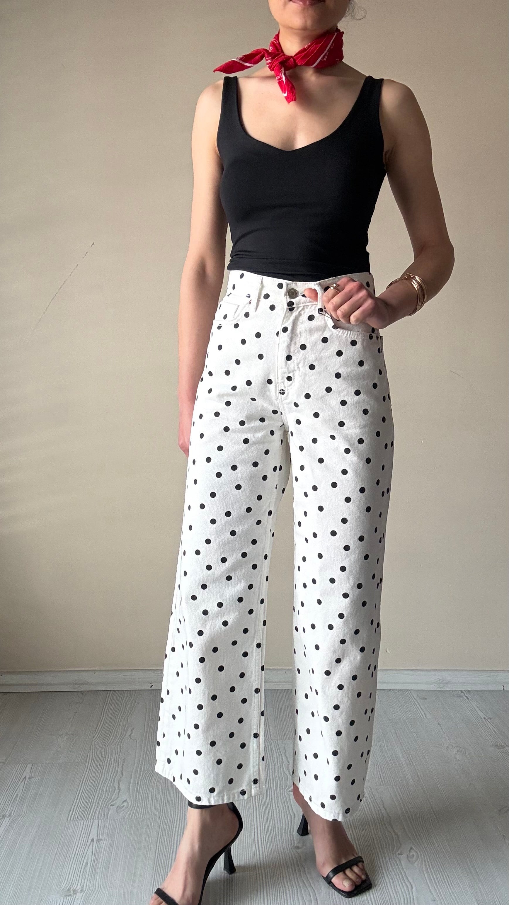 Puantiyeli Wide Leg Jean 